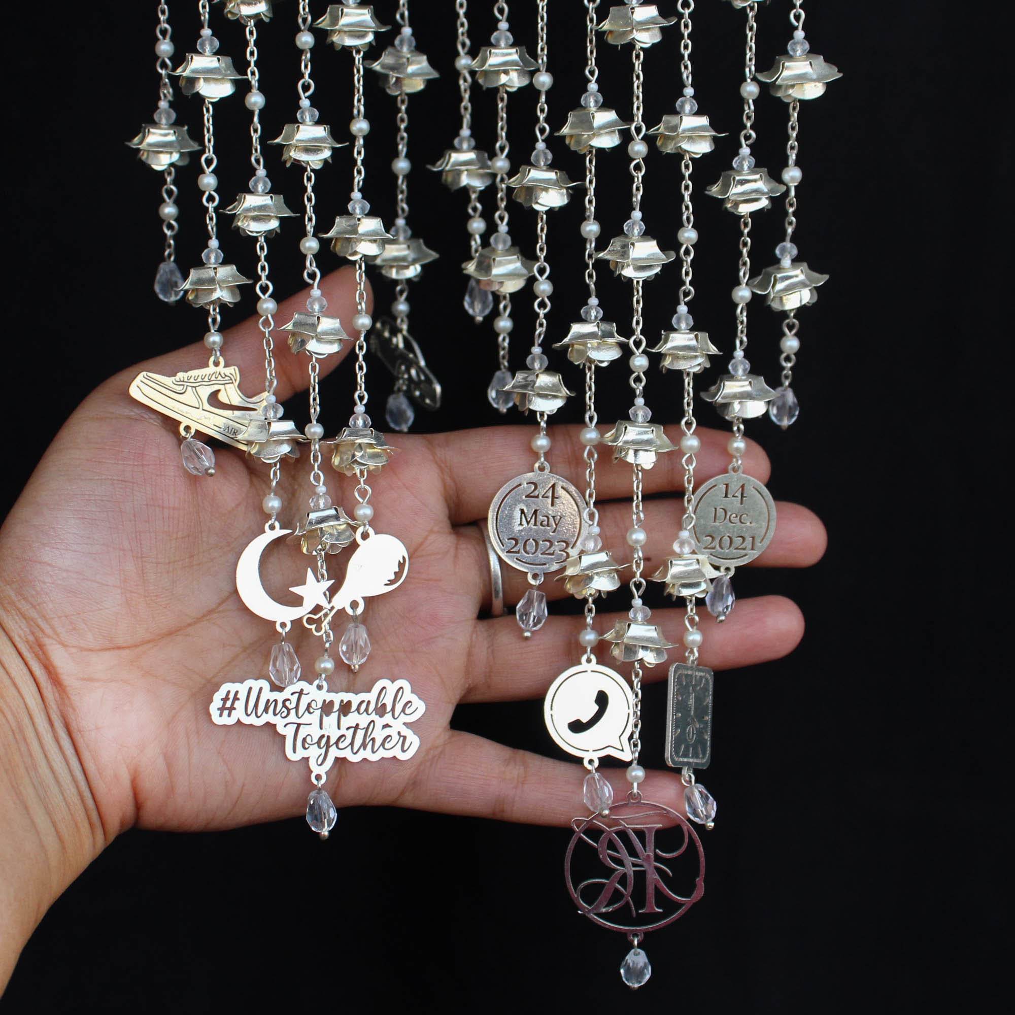 Customised Charms Golden Kaleere Punjabi Wedding Bridal Silver Kalira Personalised Golden Rose Gold Kaleera Traditional Designer Kalire