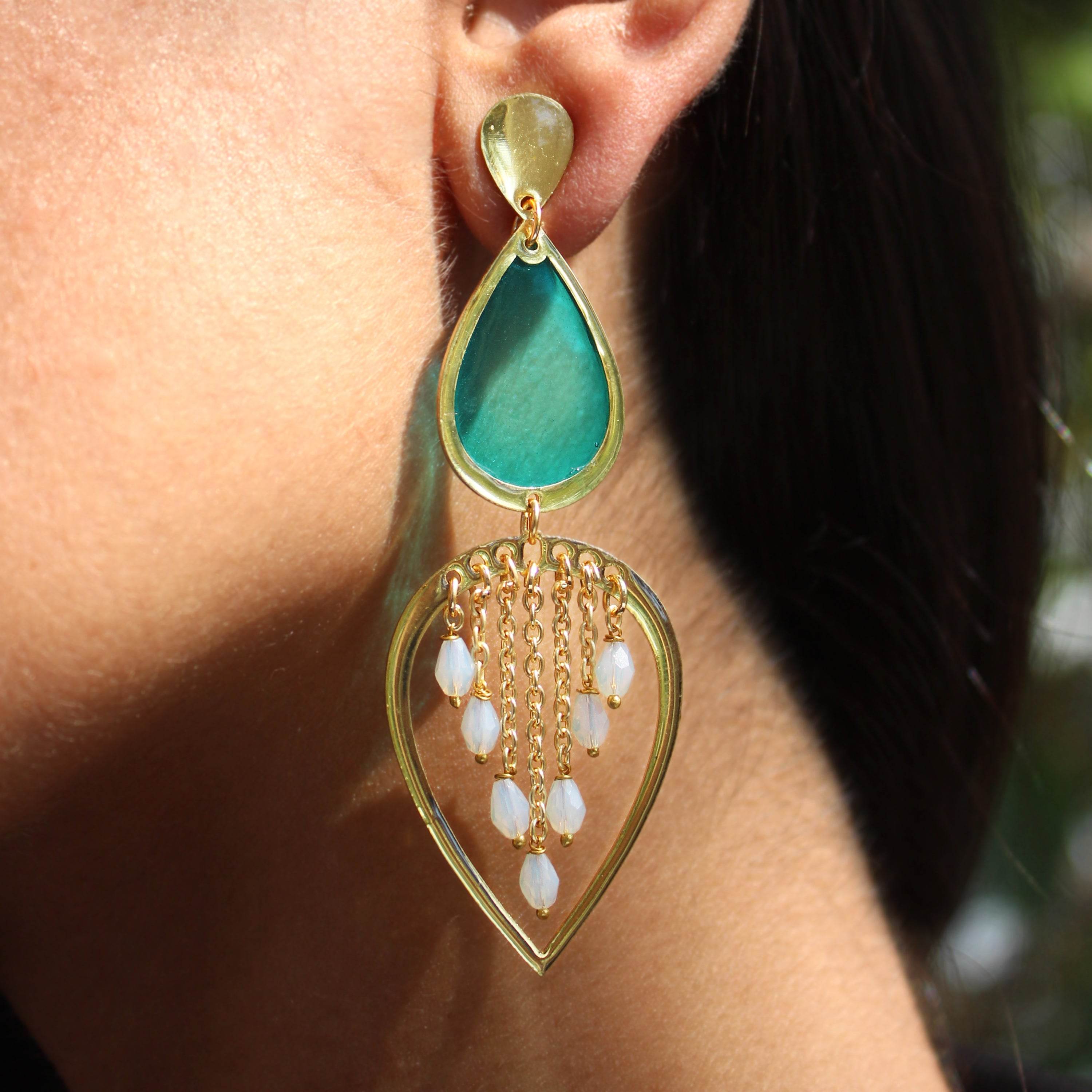 Traditional Kundan earrings in gold-tone, perfect for weddings and festive wear
