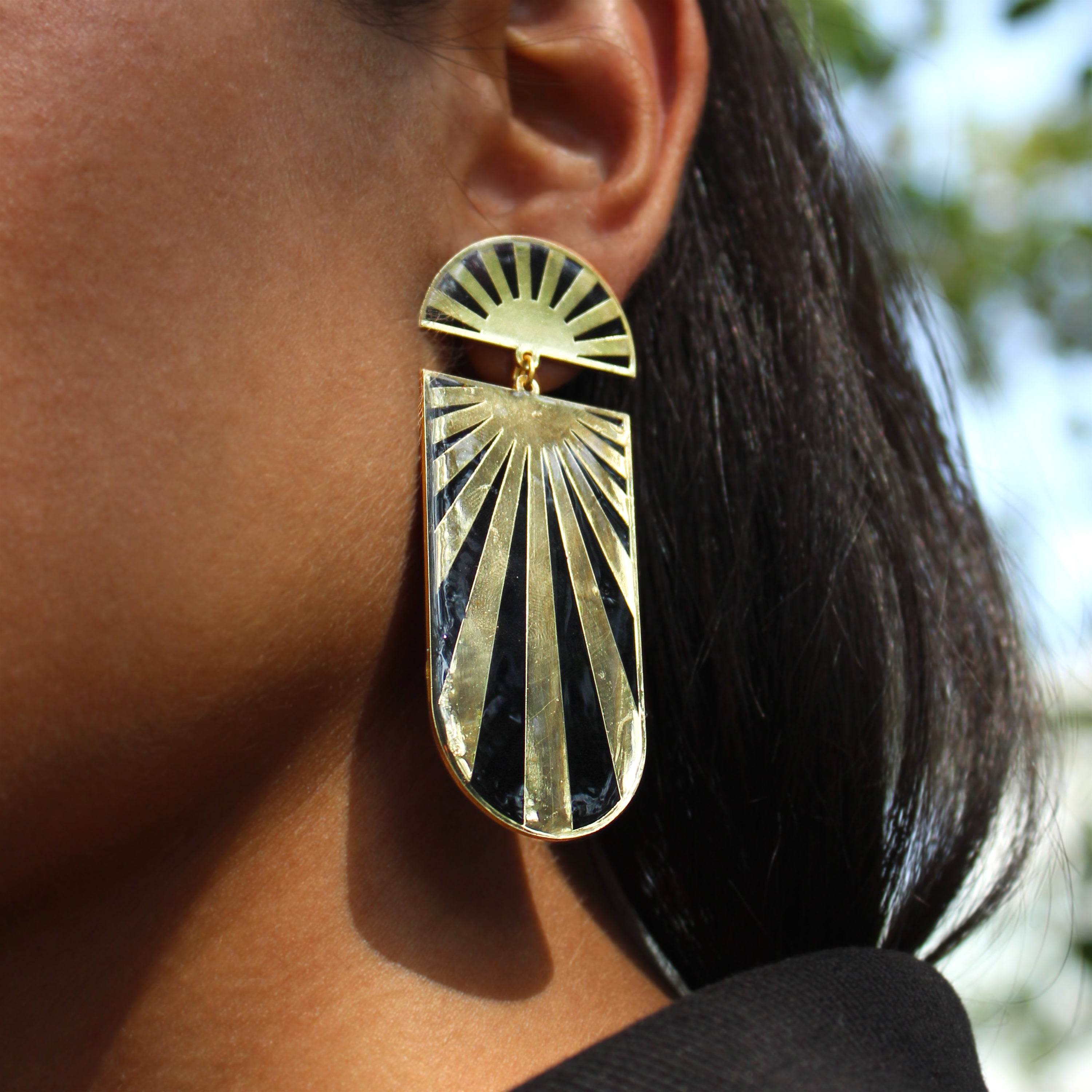 Traditional Kundan earrings in gold-tone, perfect for weddings and festive wear