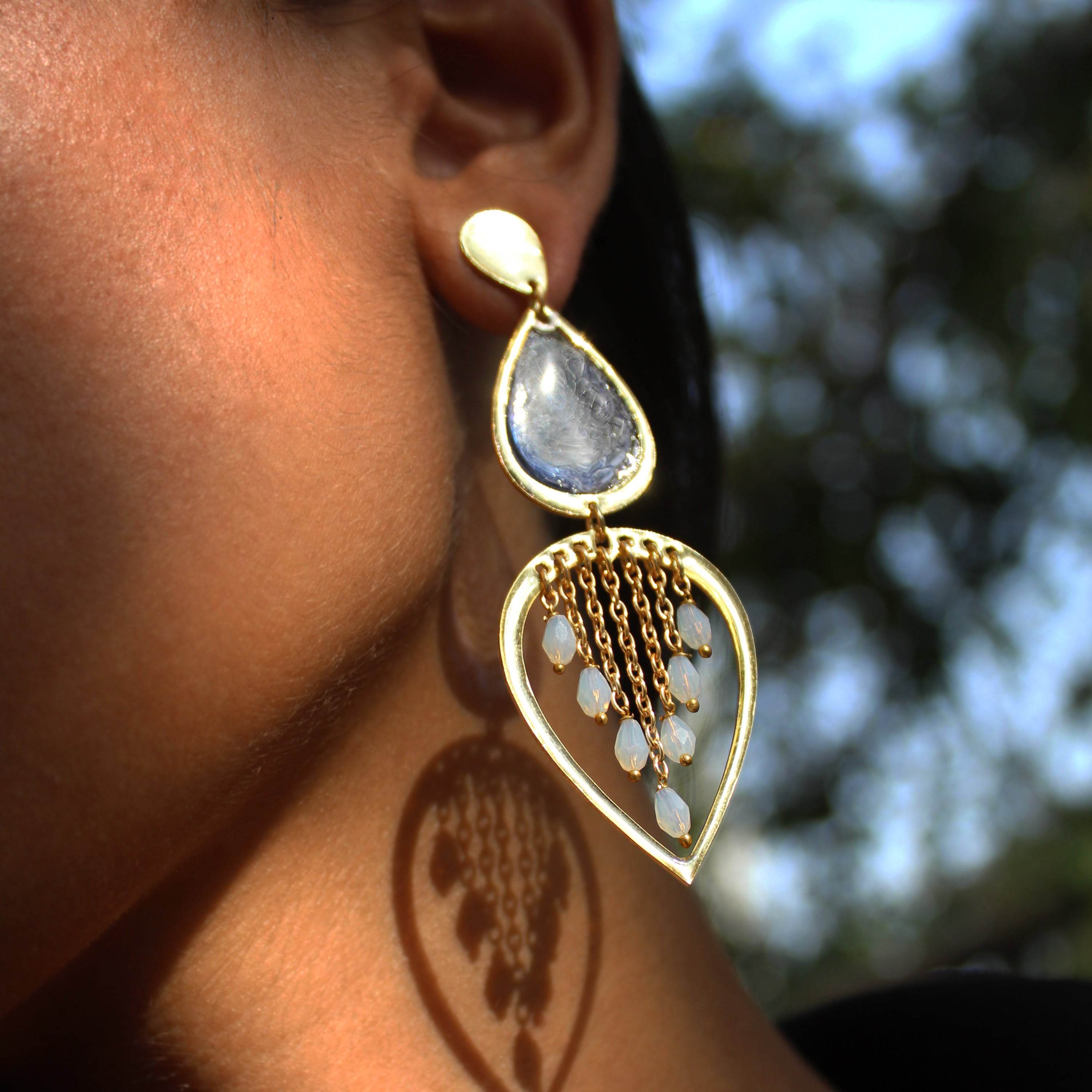 Traditional Kundan earrings in gold-tone, perfect for weddings and festive wear