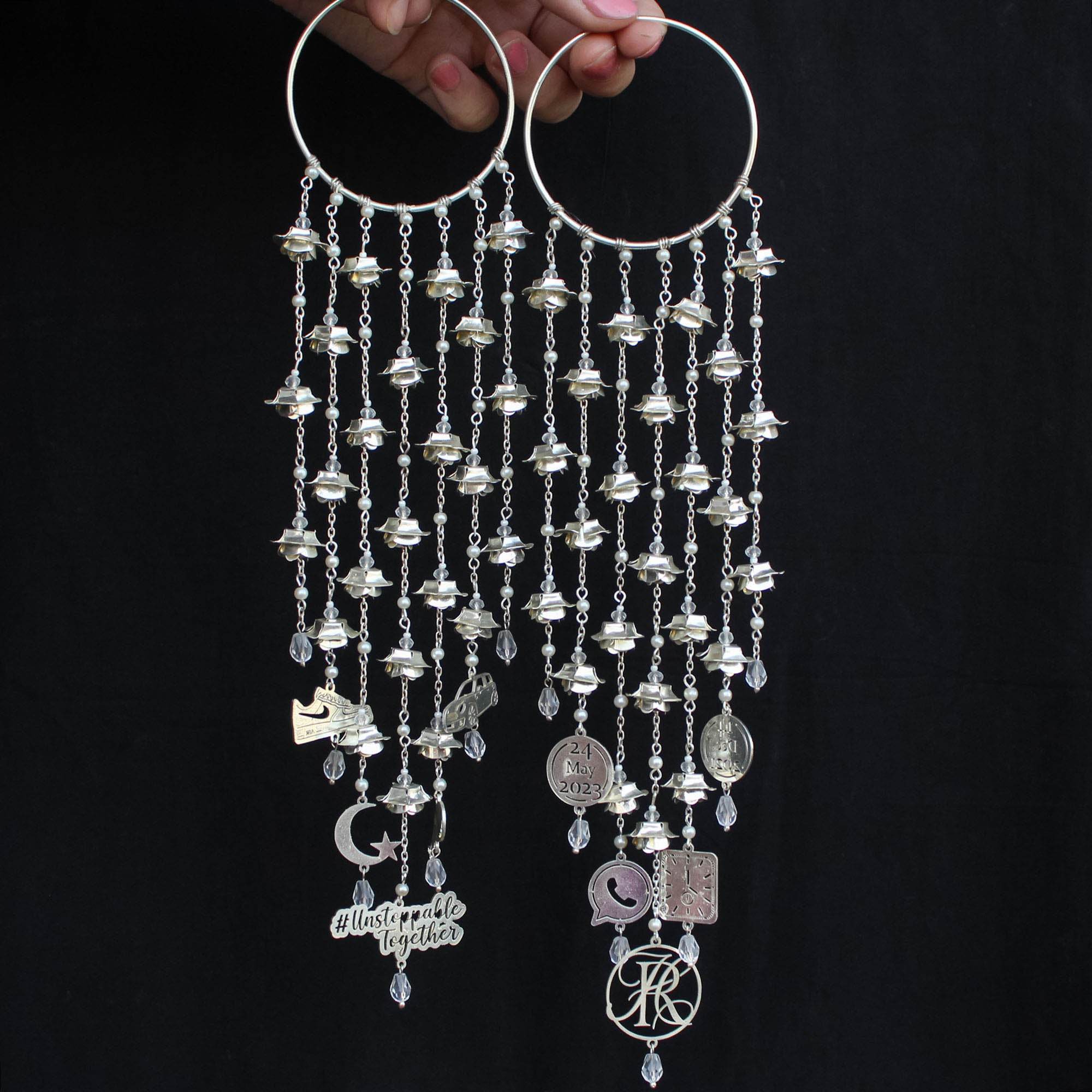 Customised Charms Golden Kaleere Punjabi Wedding Bridal Silver Kalira Personalised Golden Rose Gold Kaleera Traditional Designer Kalire