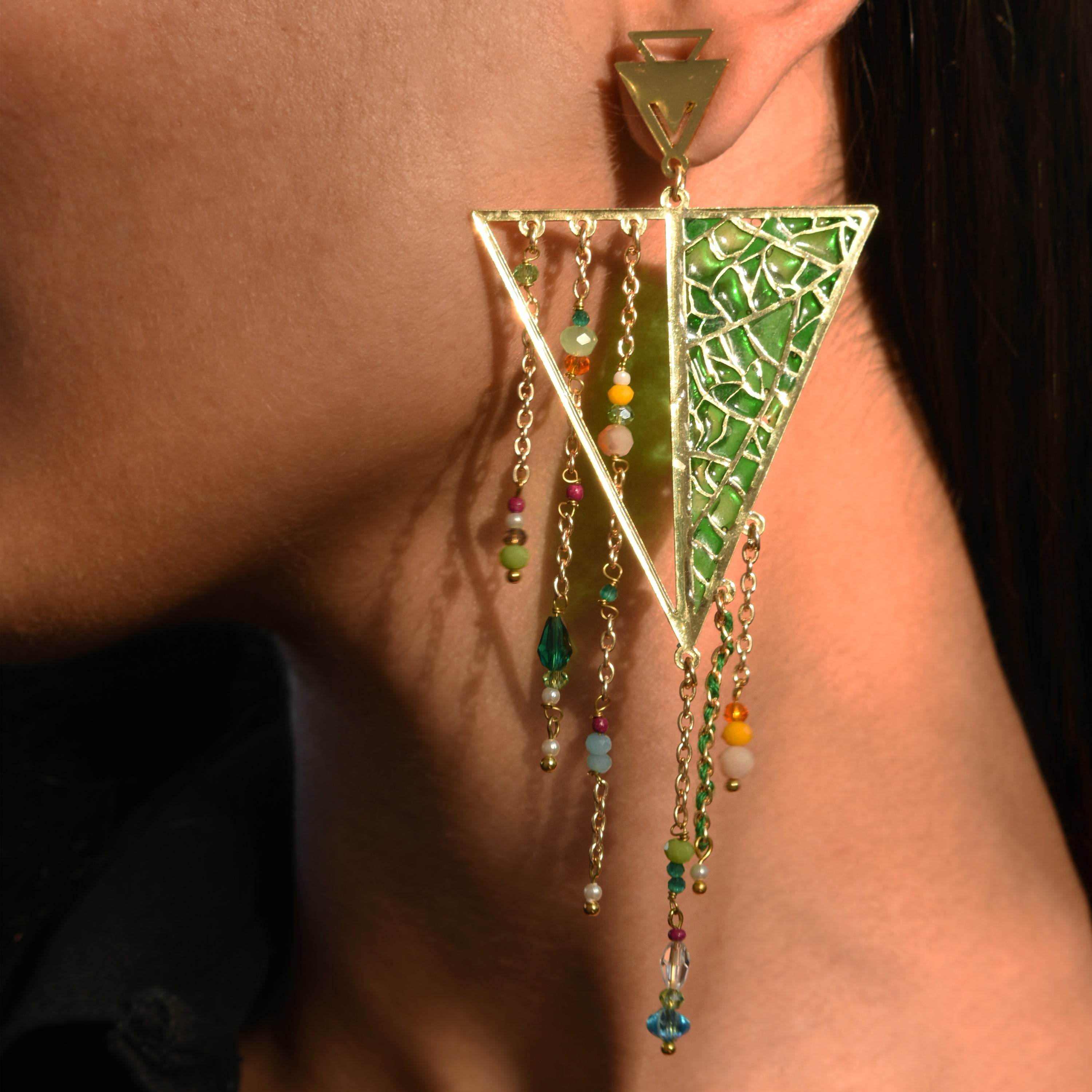 Traditional Kundan earrings in gold-tone, perfect for weddings and festive wear