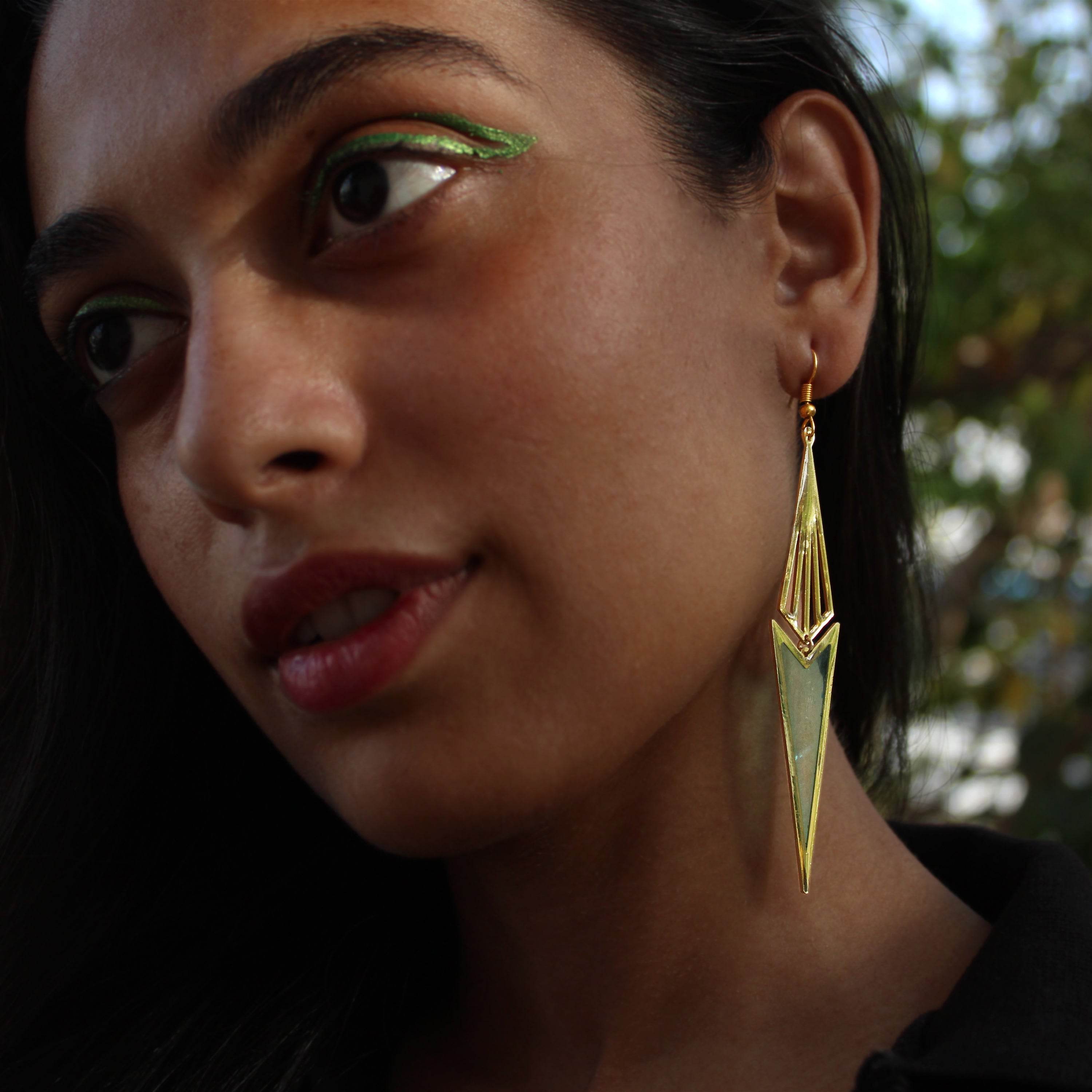 Traditional Kundan earrings in gold-tone, perfect for weddings and festive wear