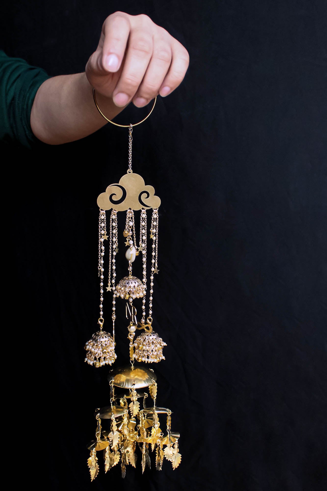 Cloudburst Pearl Personalised Kaleere (With Detachable Jhadne-Wale Kaleere) - Set Of 2 Pieces