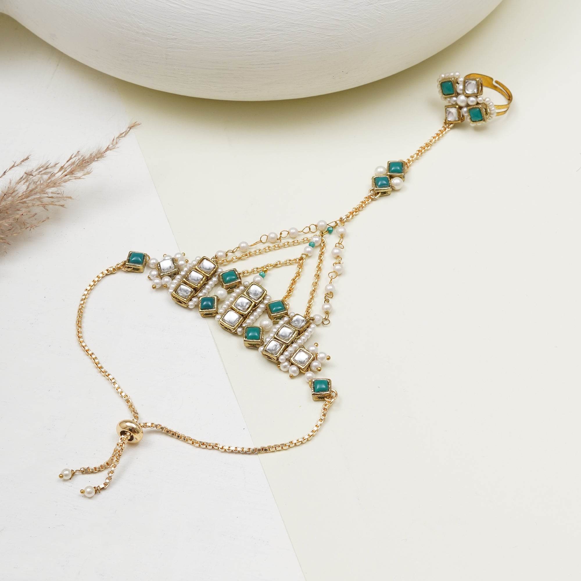 Emerald Accents Haathphool - BeAbhika.com