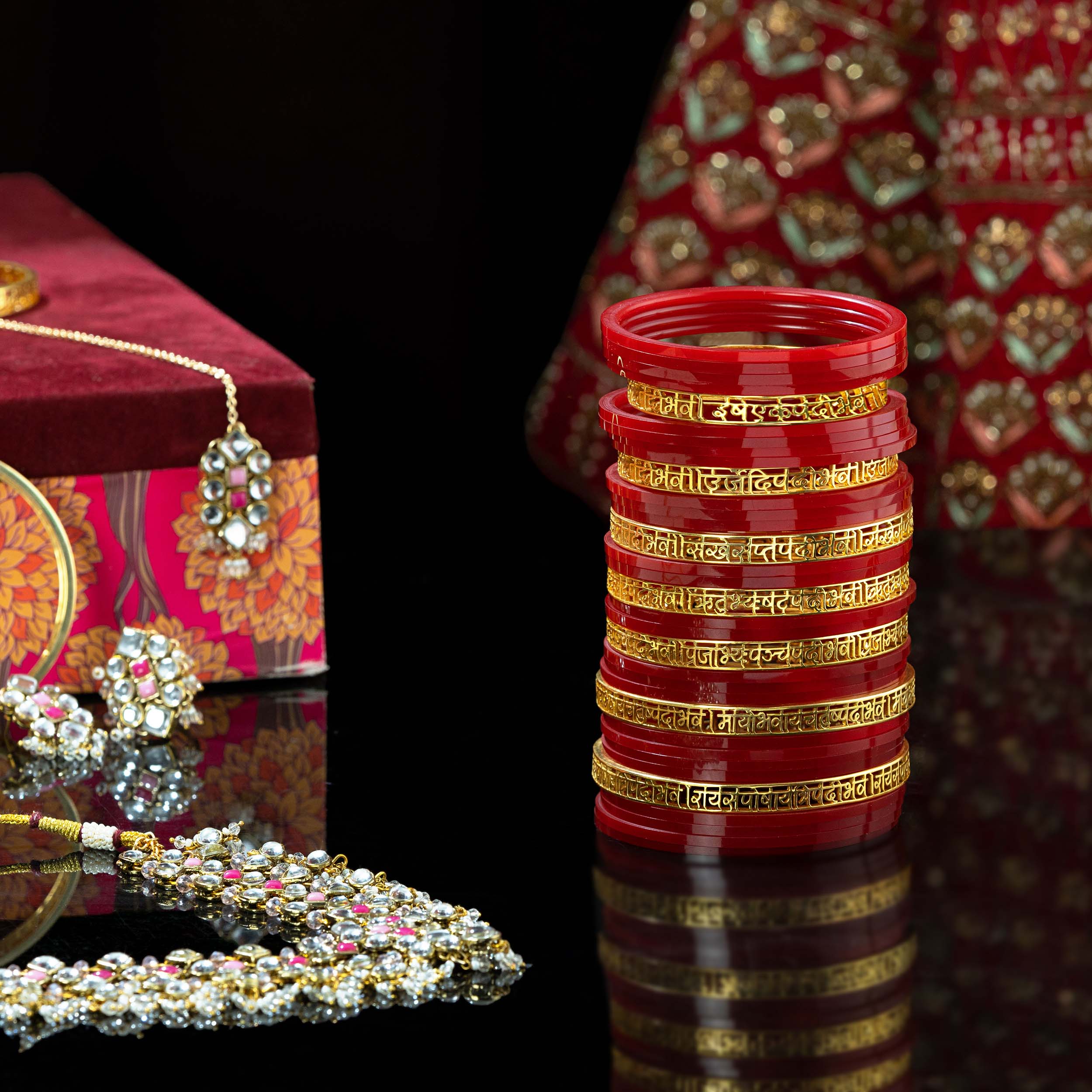 "Saat Vachan" Golden Bangles (1 Pair - Set Of 2 Pieces)