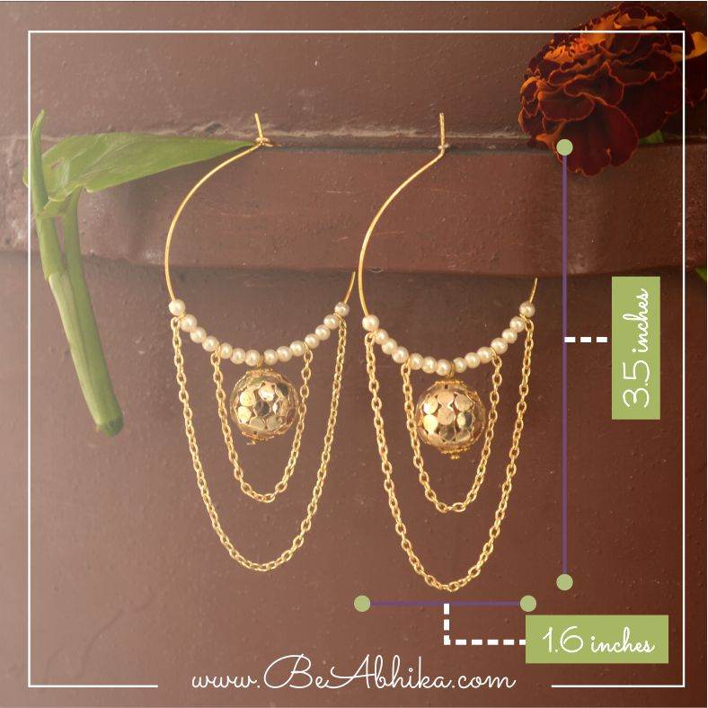 Traditional Kundan earrings in gold-tone, perfect for weddings and festive wear