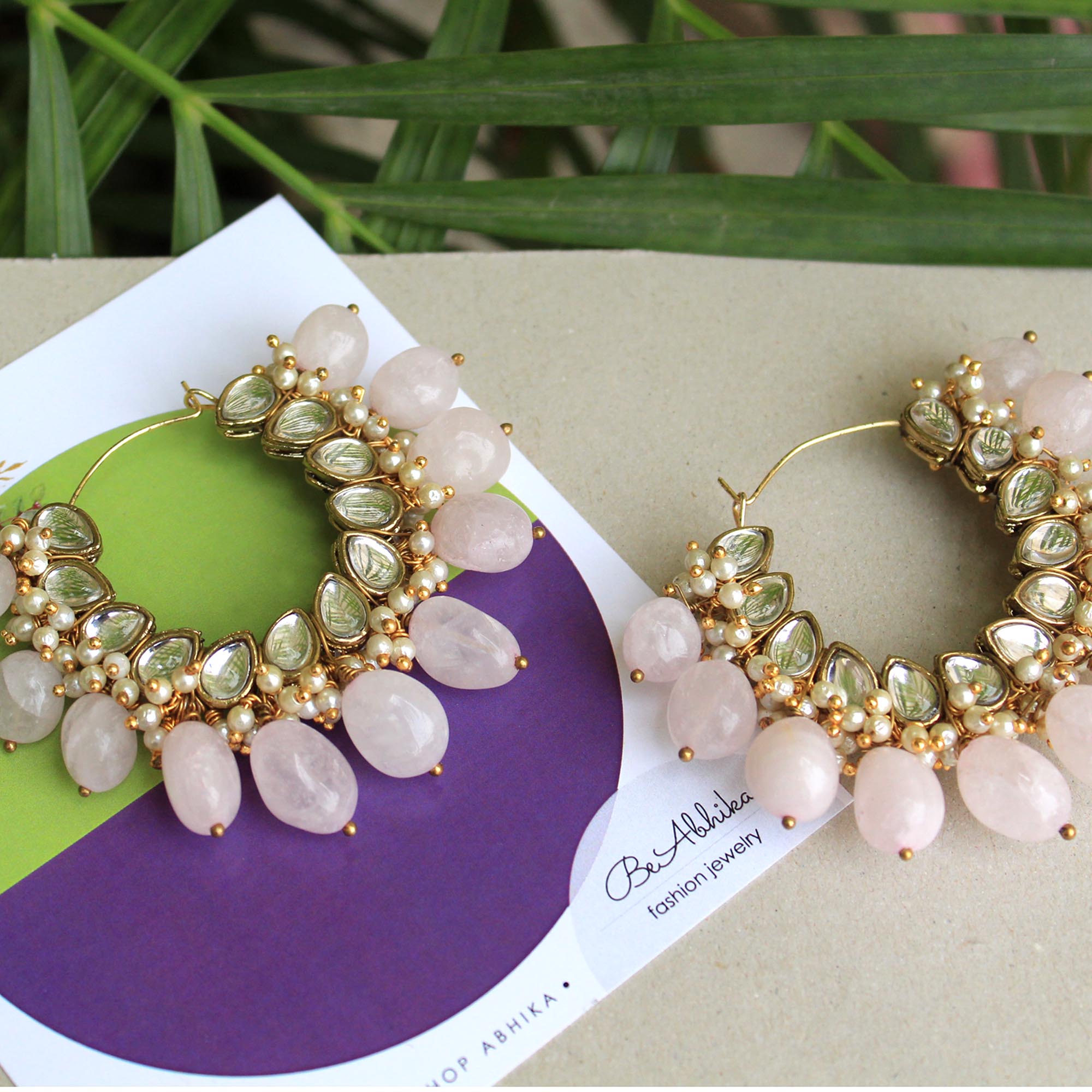 Afreen Hoop Earrings Pink