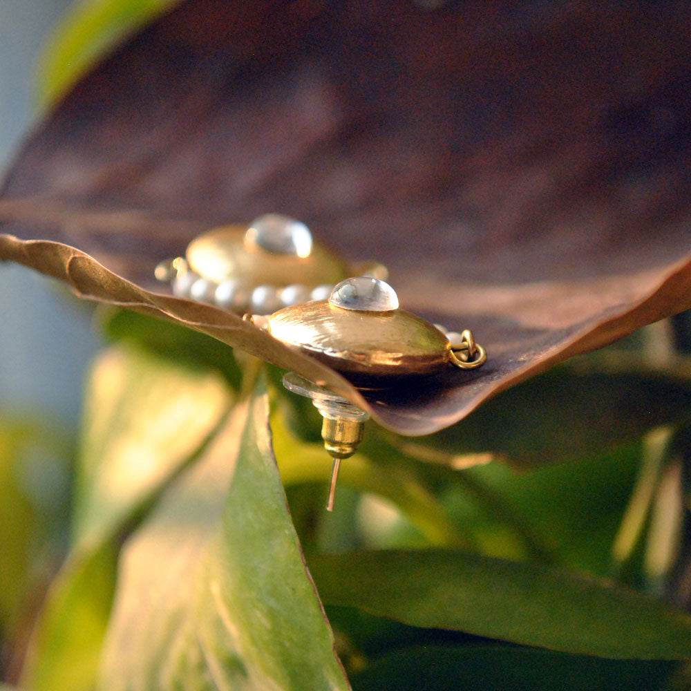 Golden Crescent Earstuds - BeAbhika.com