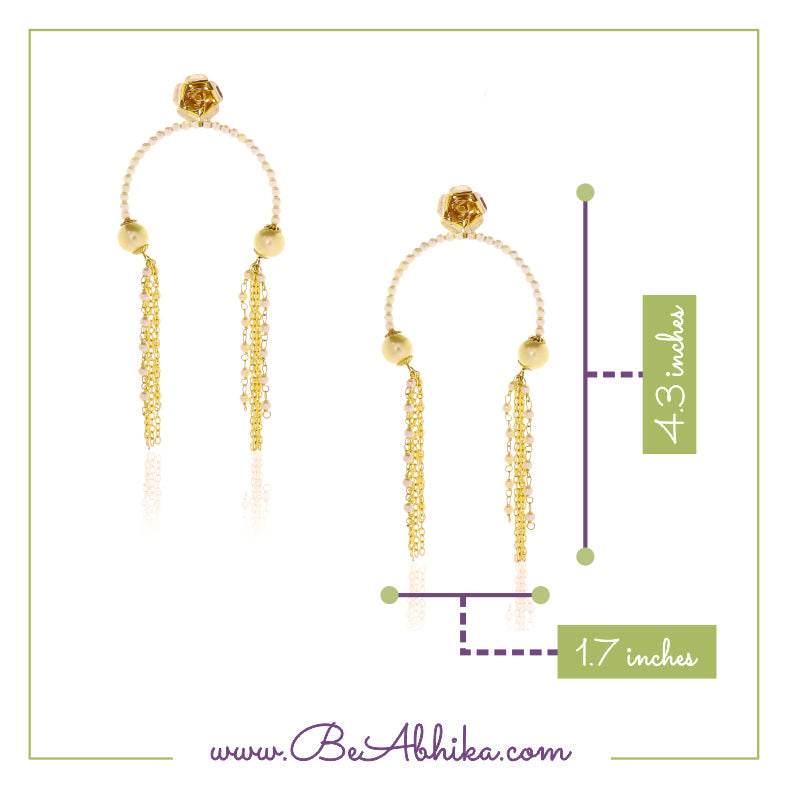 Traditional Kundan earrings in gold-tone, perfect for weddings and festive wear