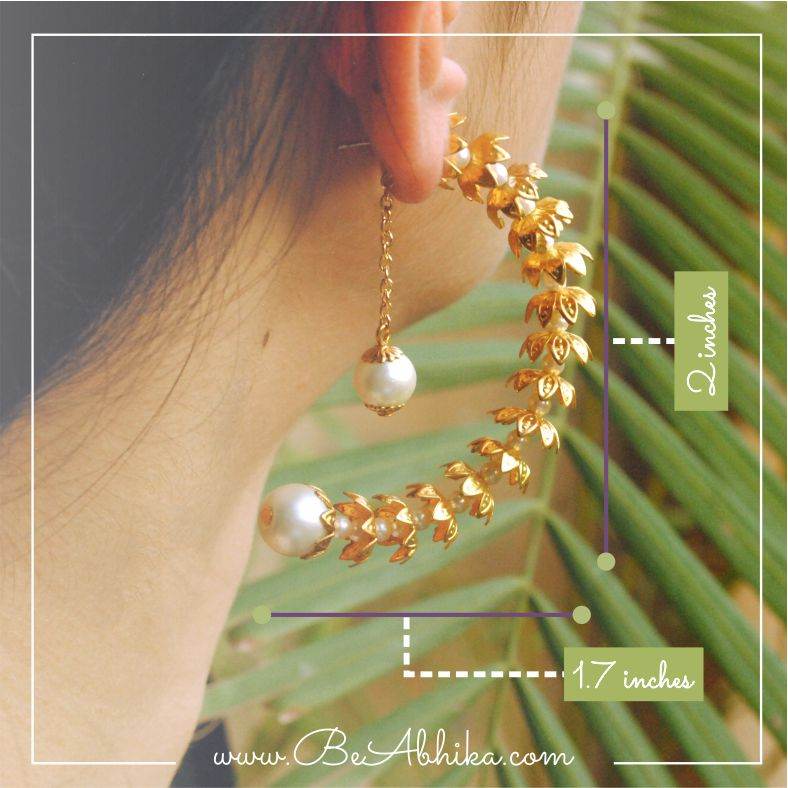 Traditional Kundan earrings in gold-tone, perfect for weddings and festive wear