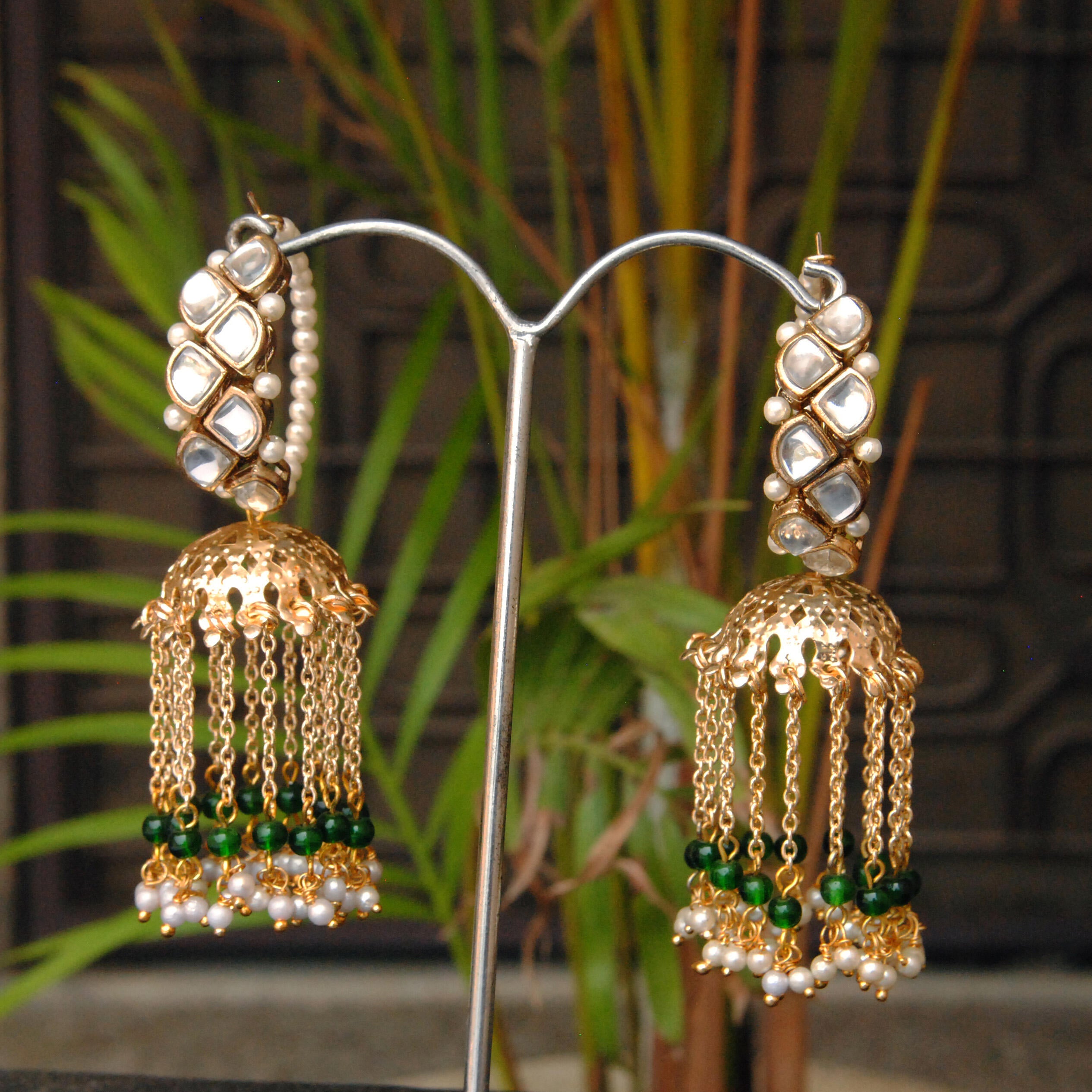 Kundan Jhumki Set Of 2 Pair Of Earrings