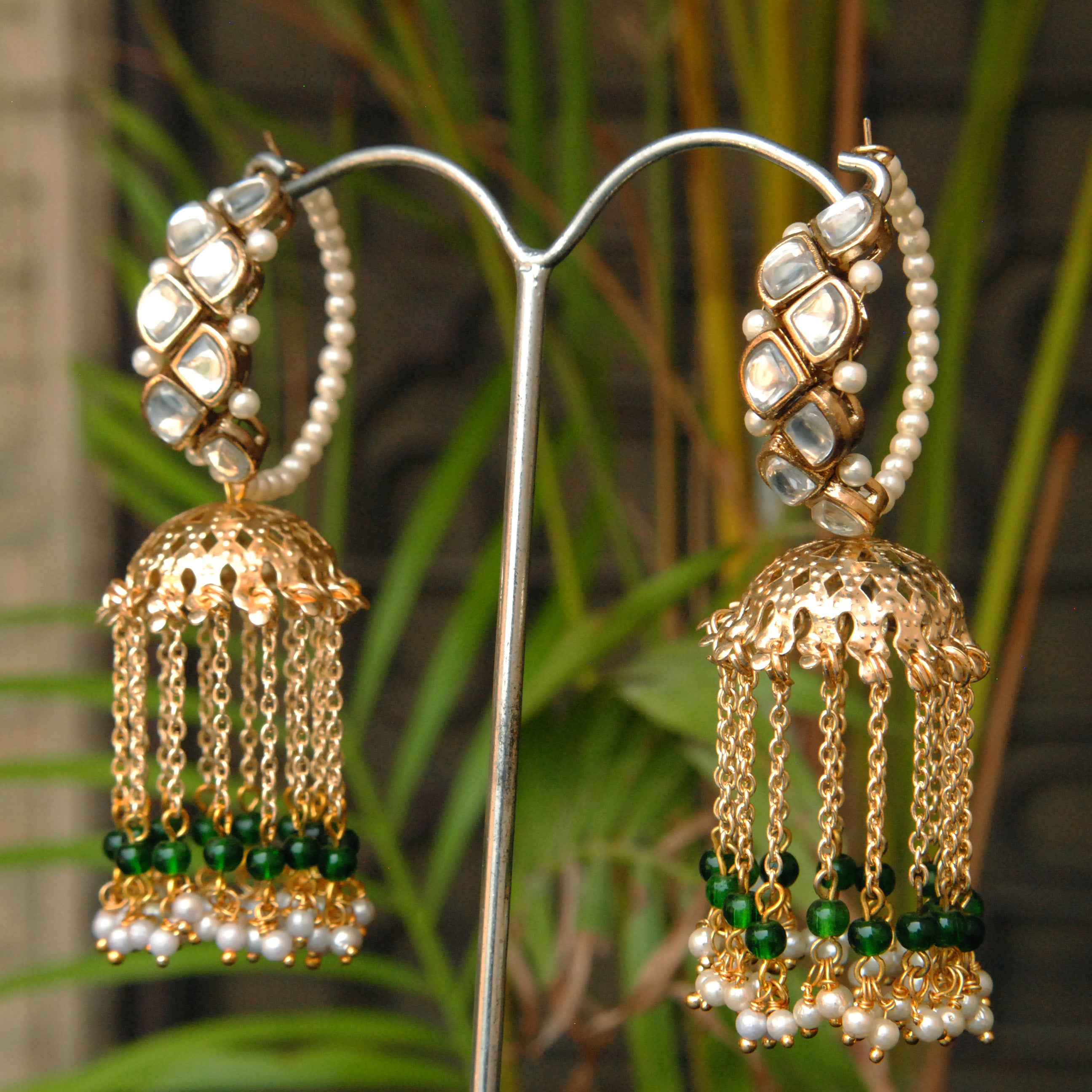 Kundan Jhumki Set Of 2 Pair Of Earrings