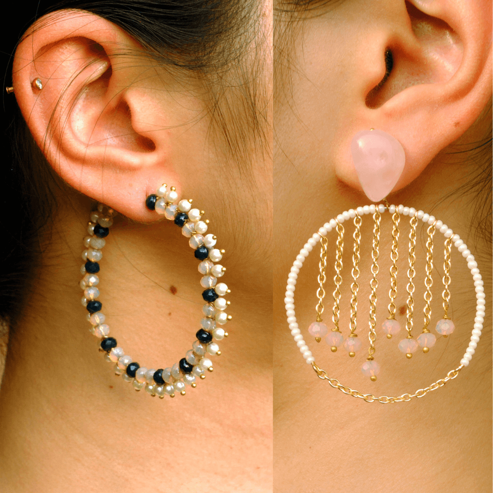 Traditional Kundan earrings in gold-tone, perfect for weddings and festive wear