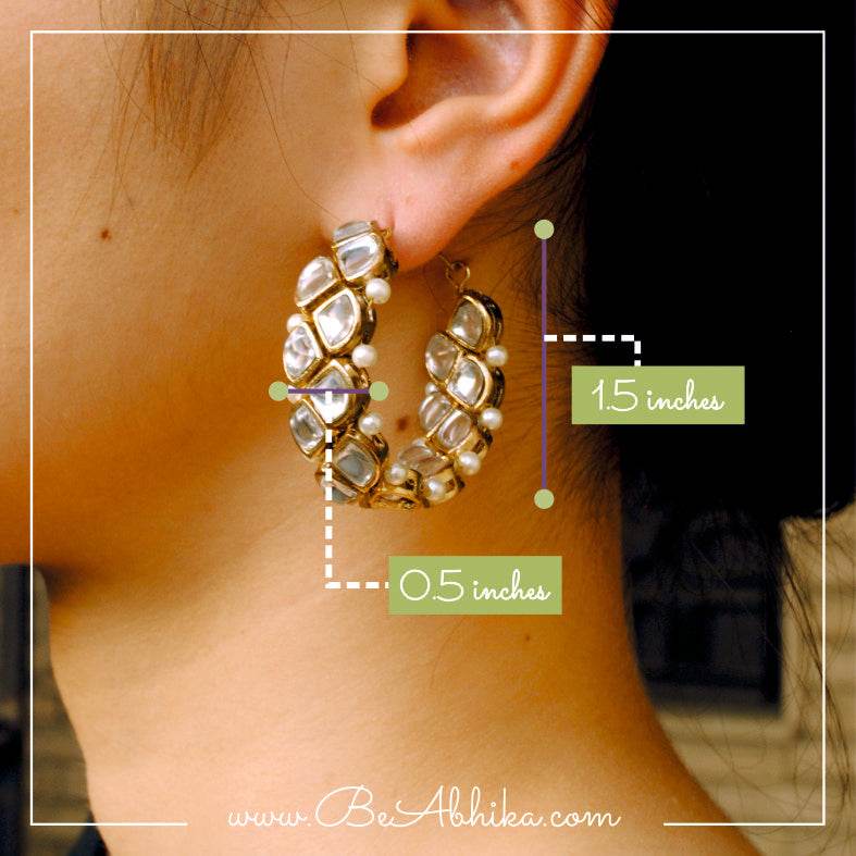 Traditional Kundan earrings in gold-tone, perfect for weddings and festive wear
