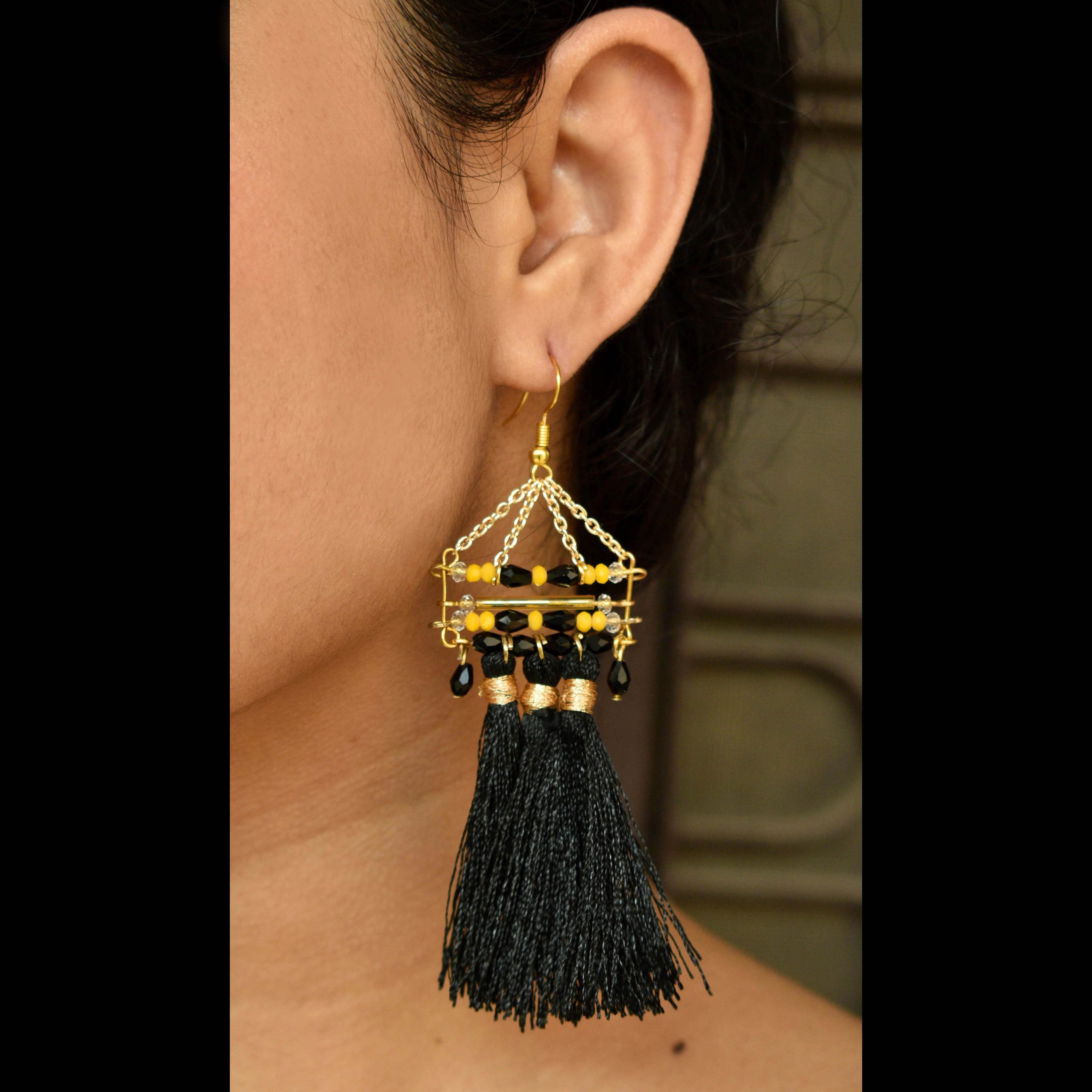 Traditional Kundan earrings in gold-tone, perfect for weddings and festive wear