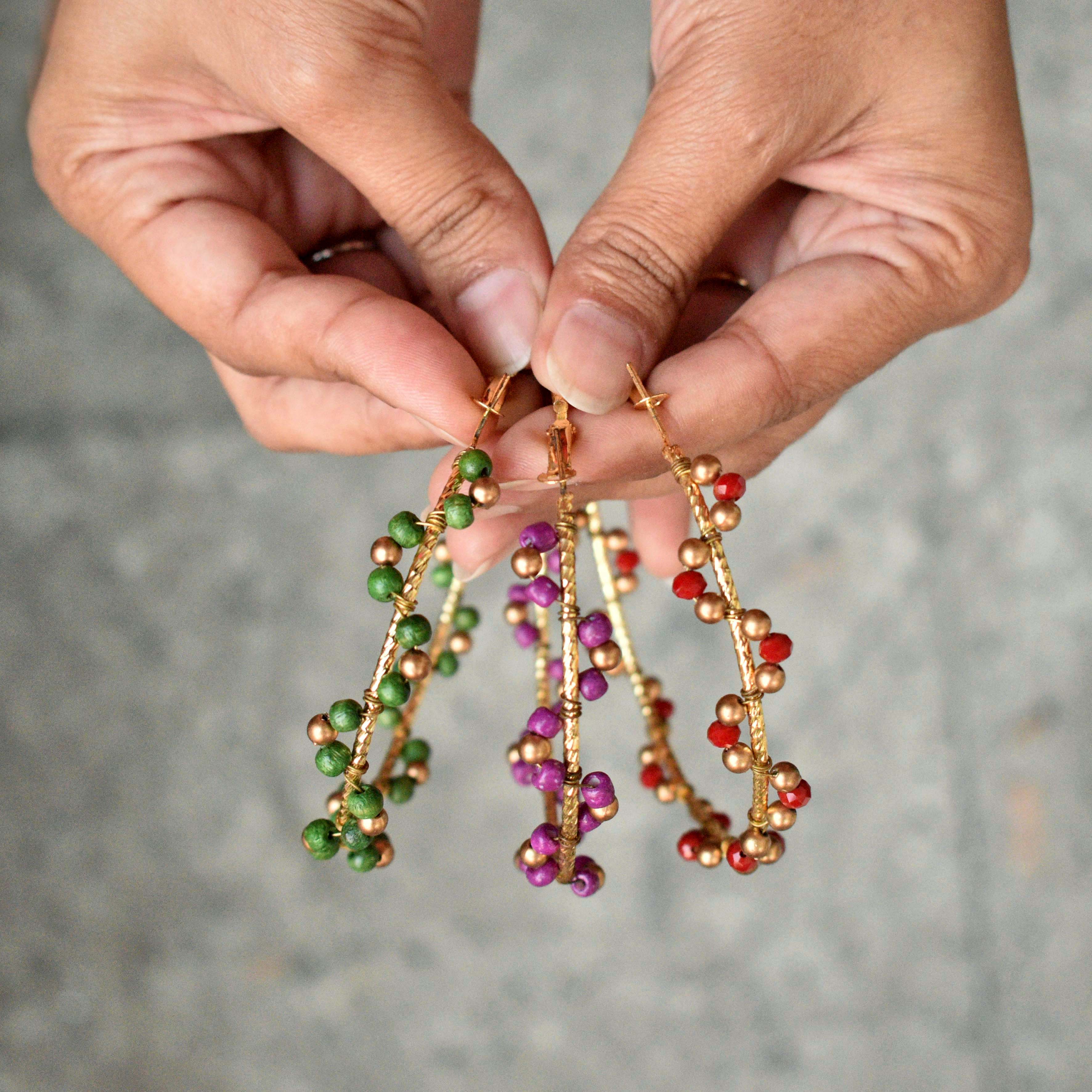 Colorful Arch Hoops Set Of 3 Pair