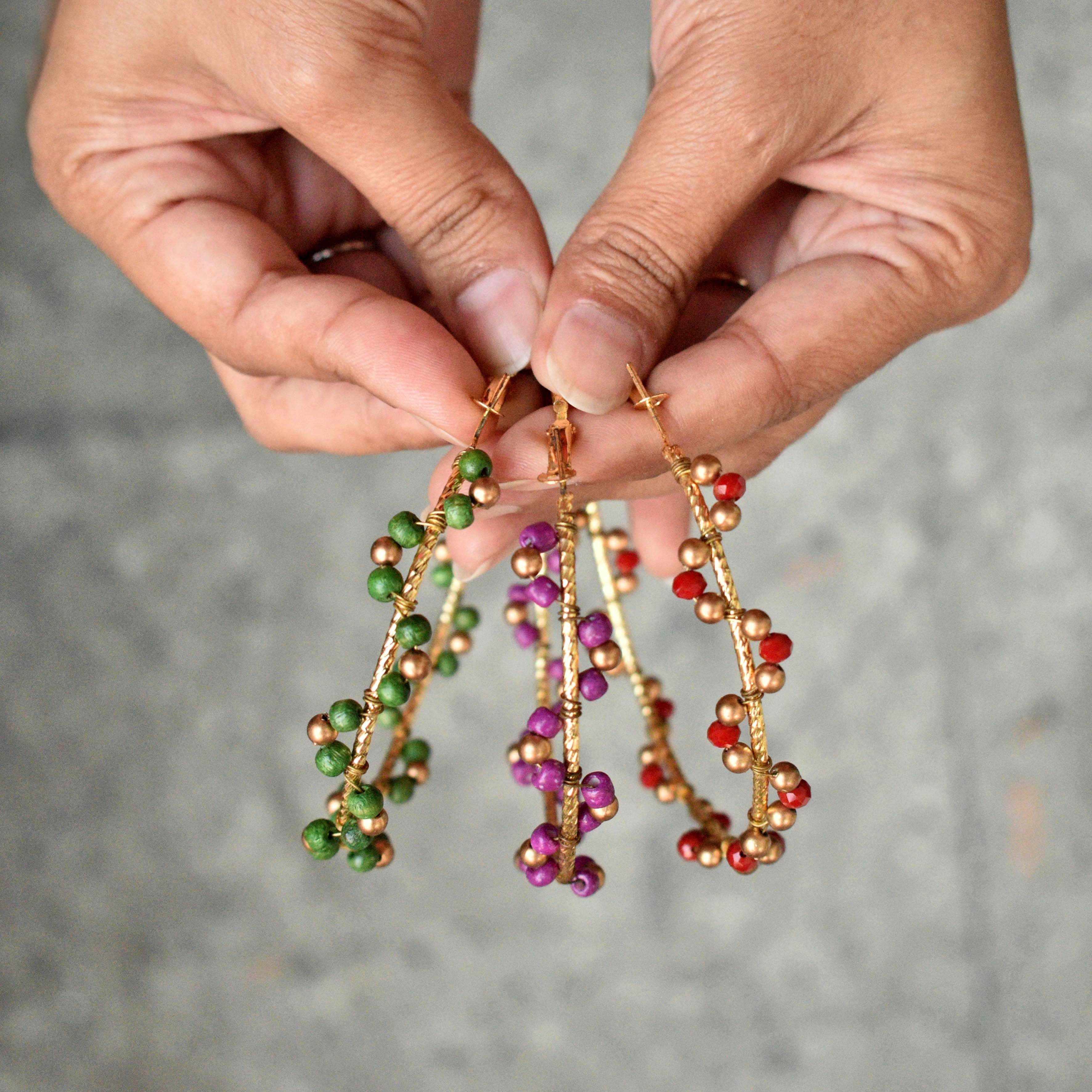 Traditional Kundan earrings in gold-tone, perfect for weddings and festive wear