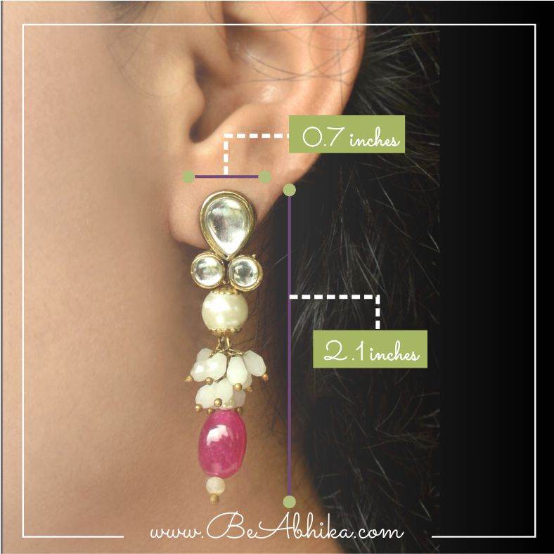 Traditional Kundan earrings in gold-tone, perfect for weddings and festive wear
