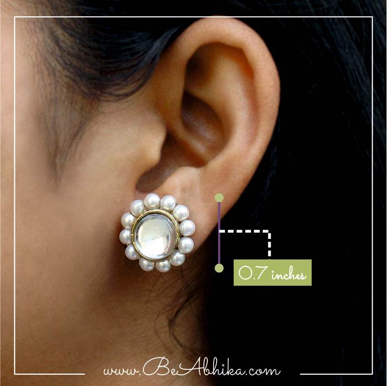 Traditional Kundan earrings in gold-tone, perfect for weddings and festive wear