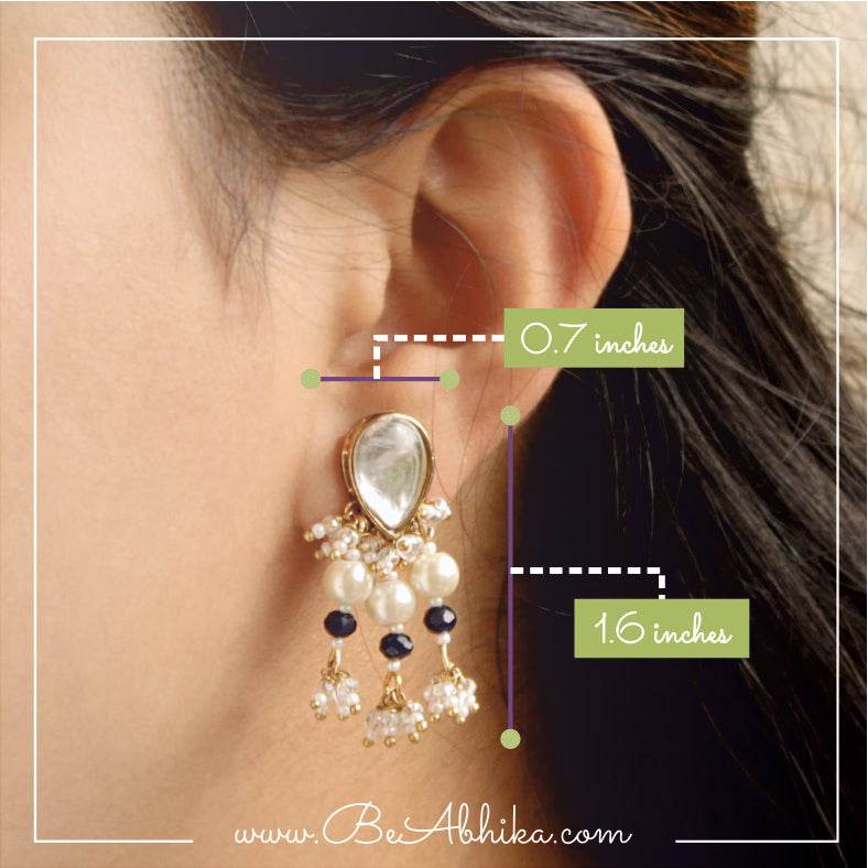 Traditional Kundan earrings in gold-tone, perfect for weddings and festive wear