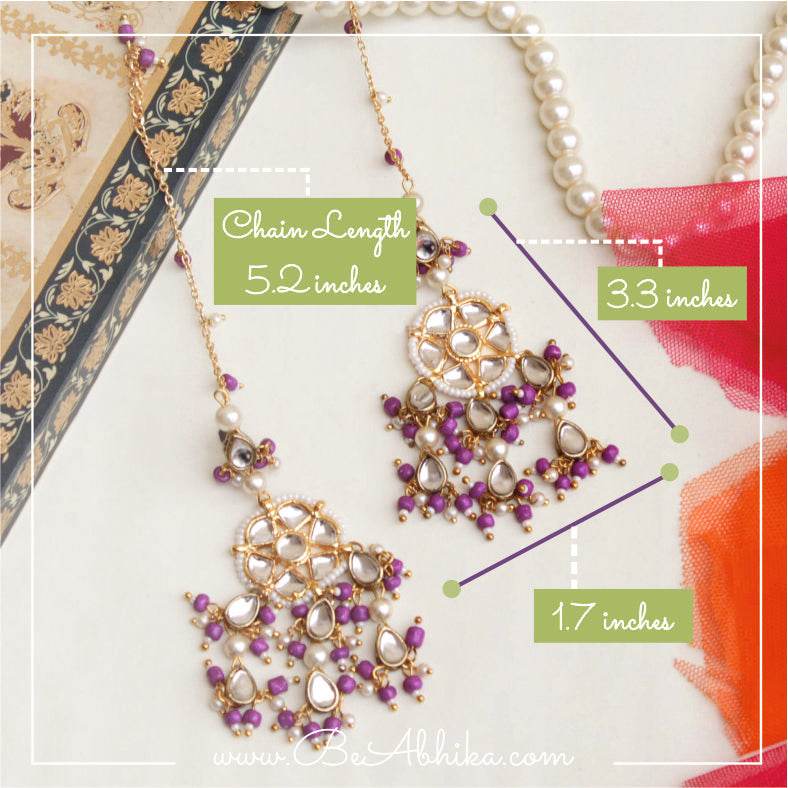 Traditional Kundan earrings in gold-tone, perfect for weddings and festive wear