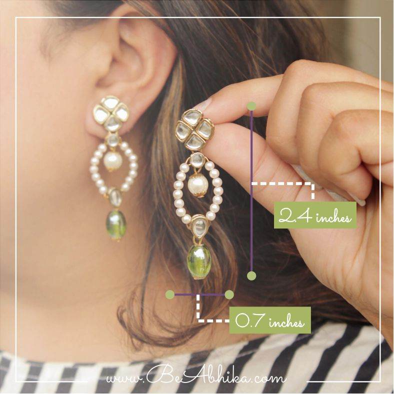 Traditional Kundan earrings in gold-tone, perfect for weddings and festive wear