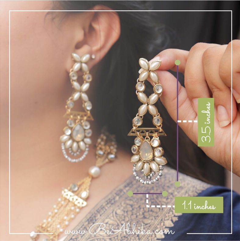 Traditional Kundan earrings in gold-tone, perfect for weddings and festive wear