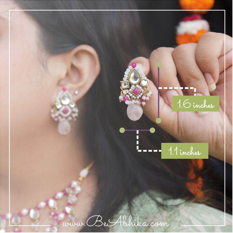 Traditional Kundan earrings in gold-tone, perfect for weddings and festive wear