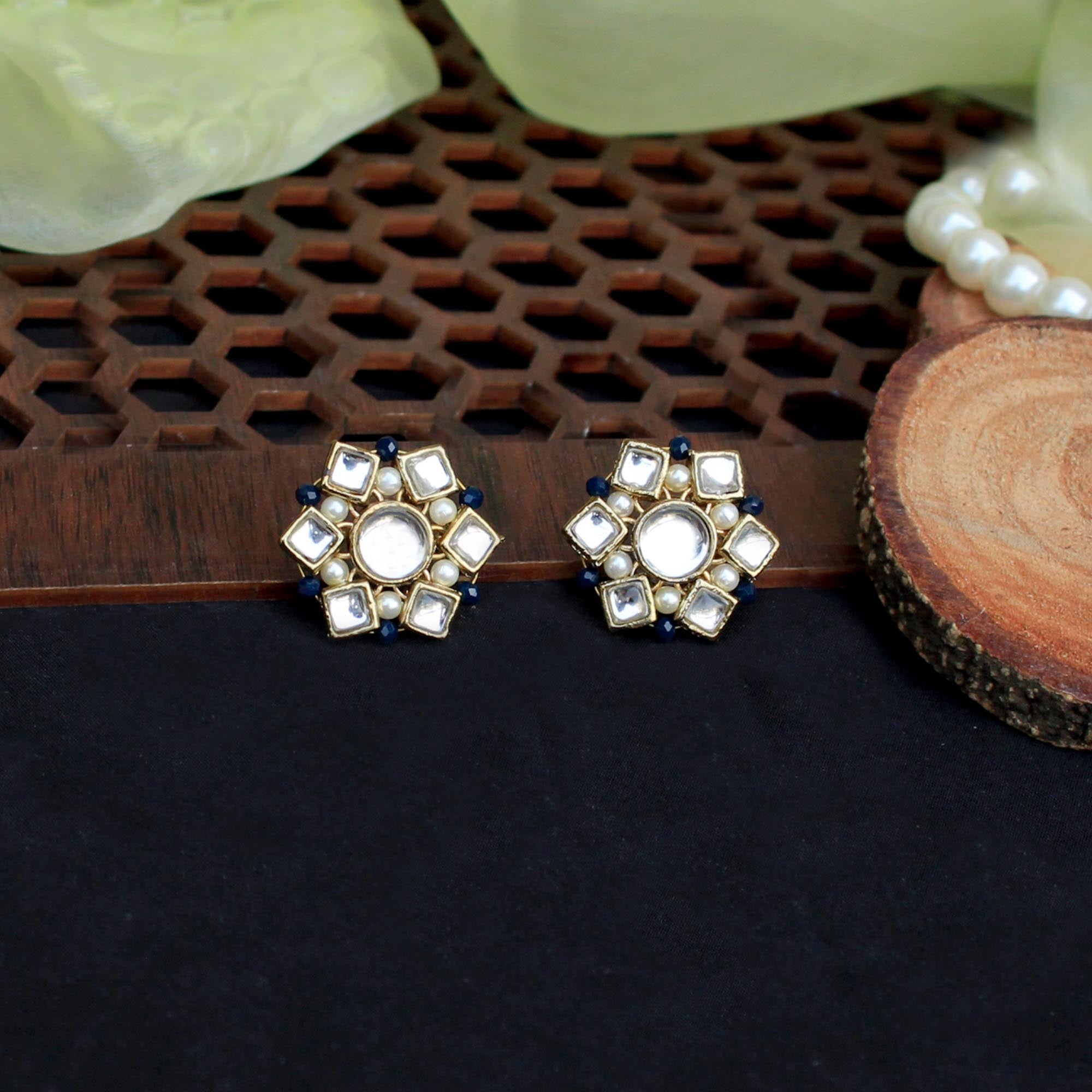 Kundan Blossom Ring & Earring Set
