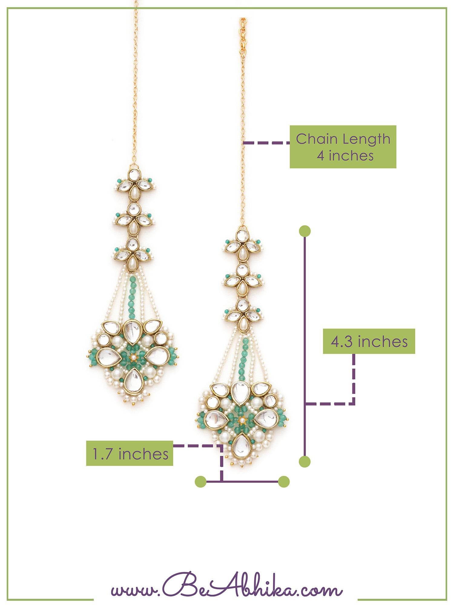Traditional Kundan earrings in gold-tone, perfect for weddings and festive wear