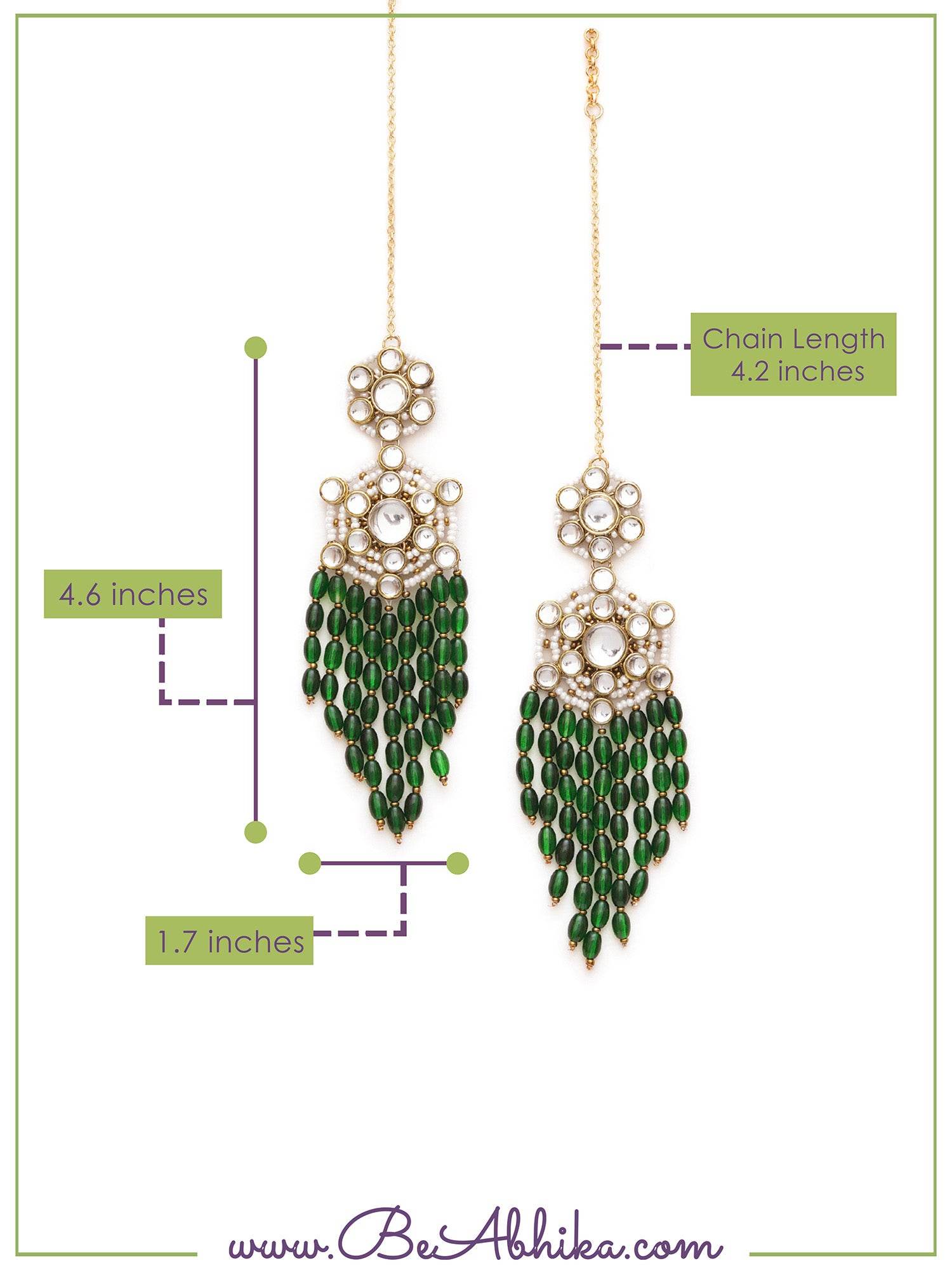 Traditional Kundan earrings in gold-tone, perfect for weddings and festive wear
