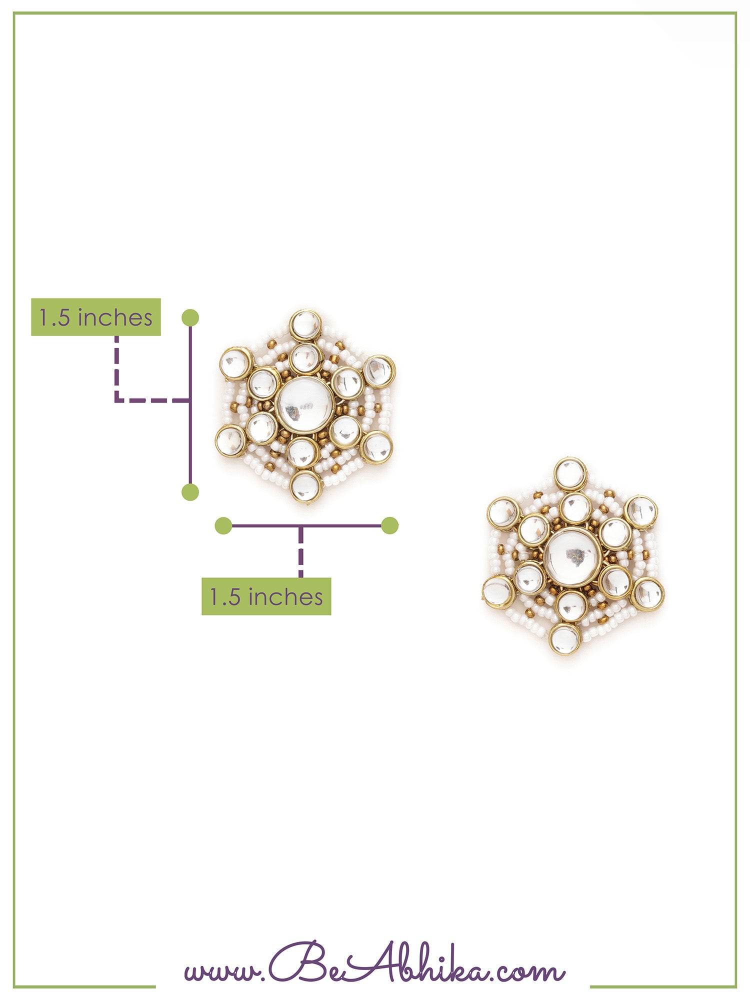 Traditional Kundan earrings in gold-tone, perfect for weddings and festive wear
