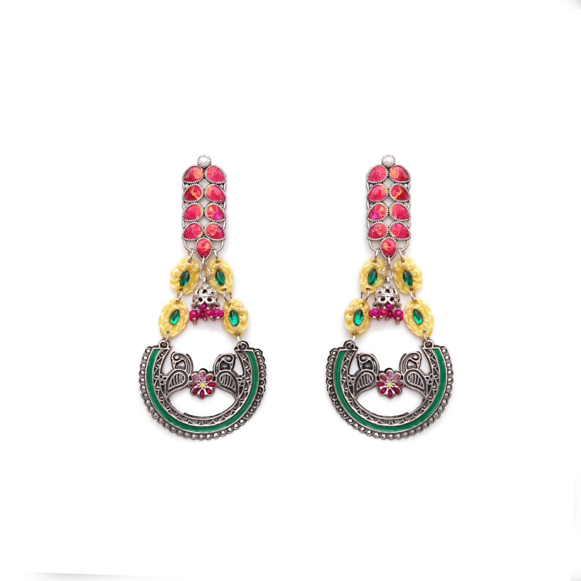 Traditional Kundan earrings in gold-tone, perfect for weddings and festive wear