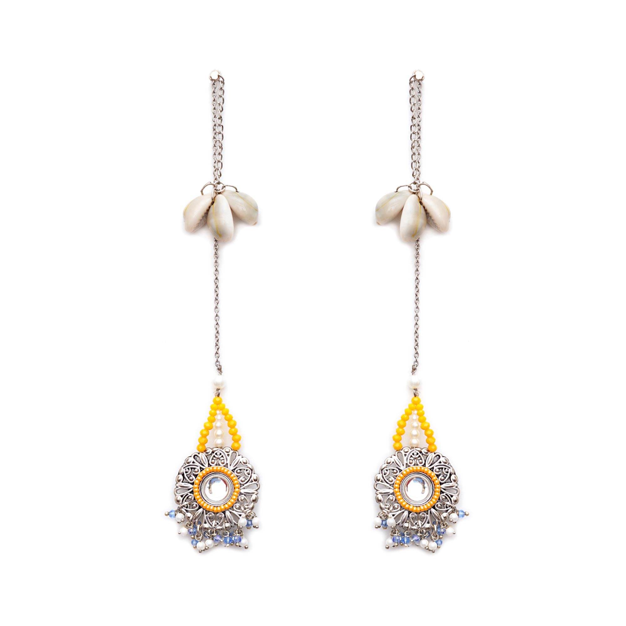 Traditional Kundan earrings in gold-tone, perfect for weddings and festive wear