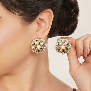 Mini Kundan Flower Stud Earrings