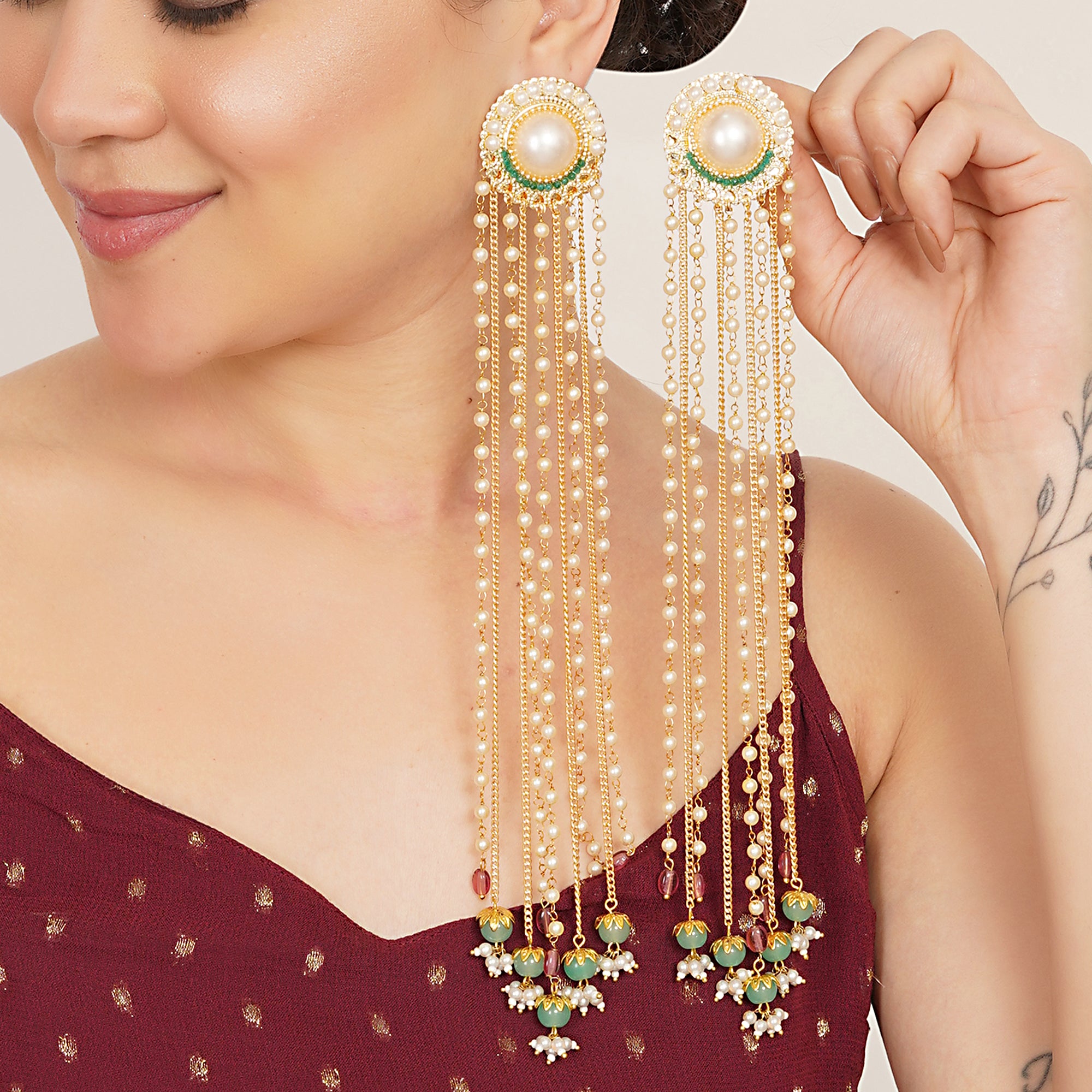 Majestic Tassel Drops: Long Multi-Chain Statement Earrings