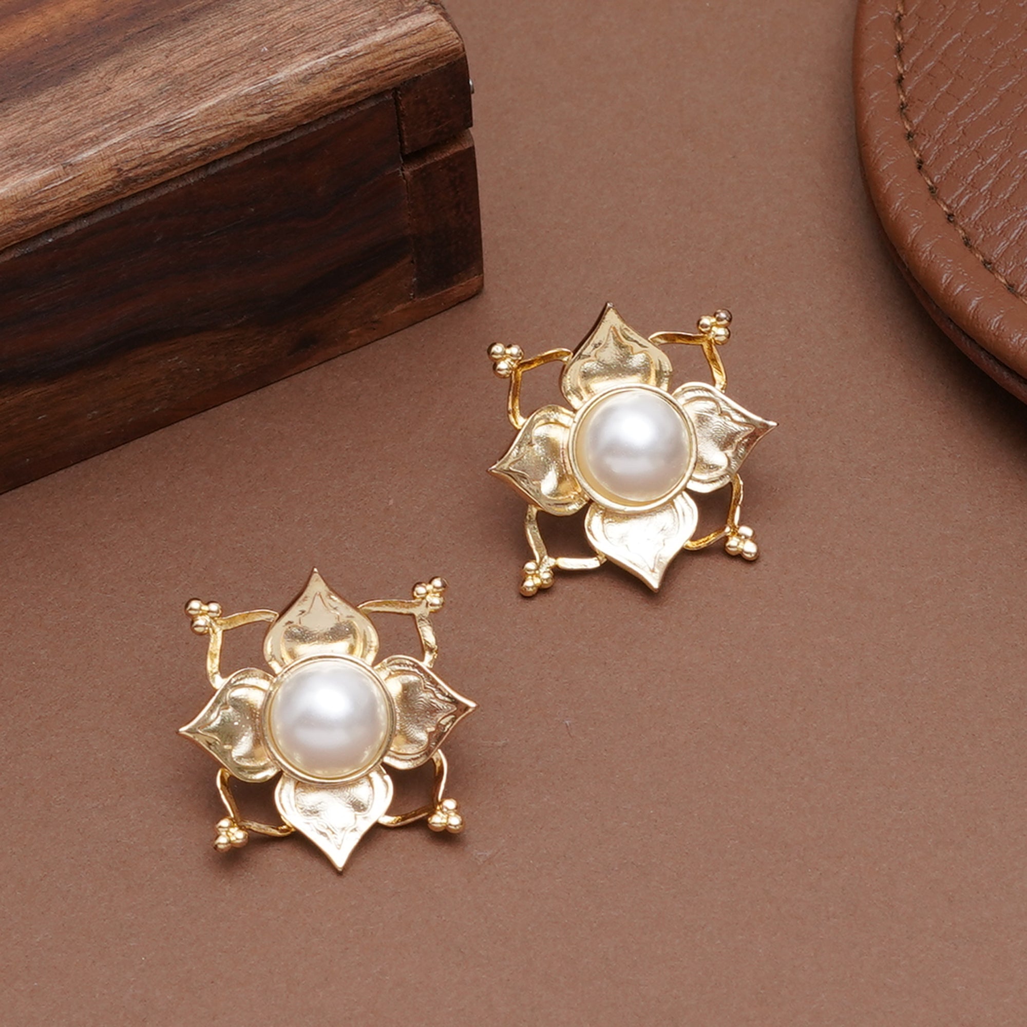 Pearl Rosette Earrings