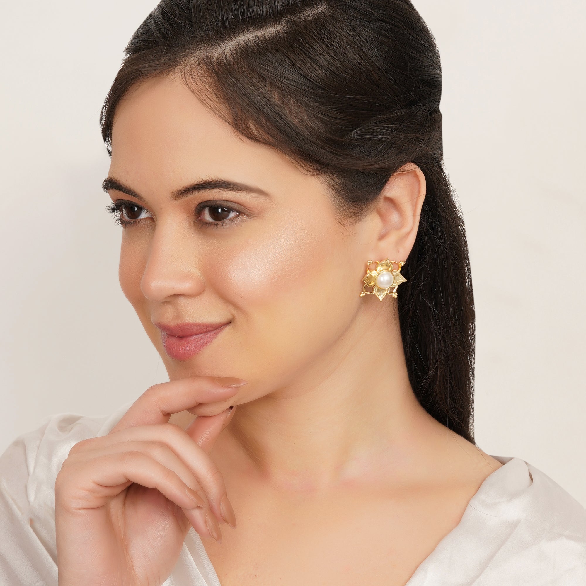 Pearl Rosette Earrings