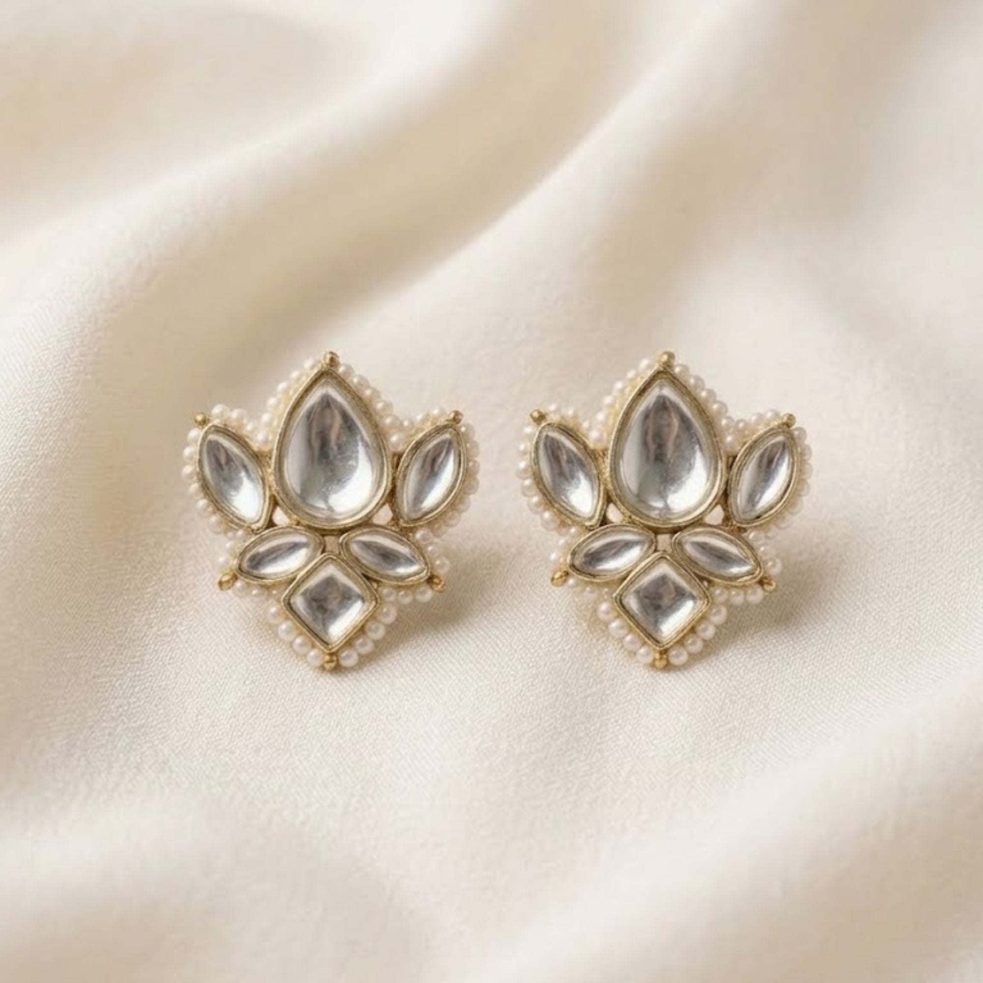 Lotus Bloom Kundan Studs