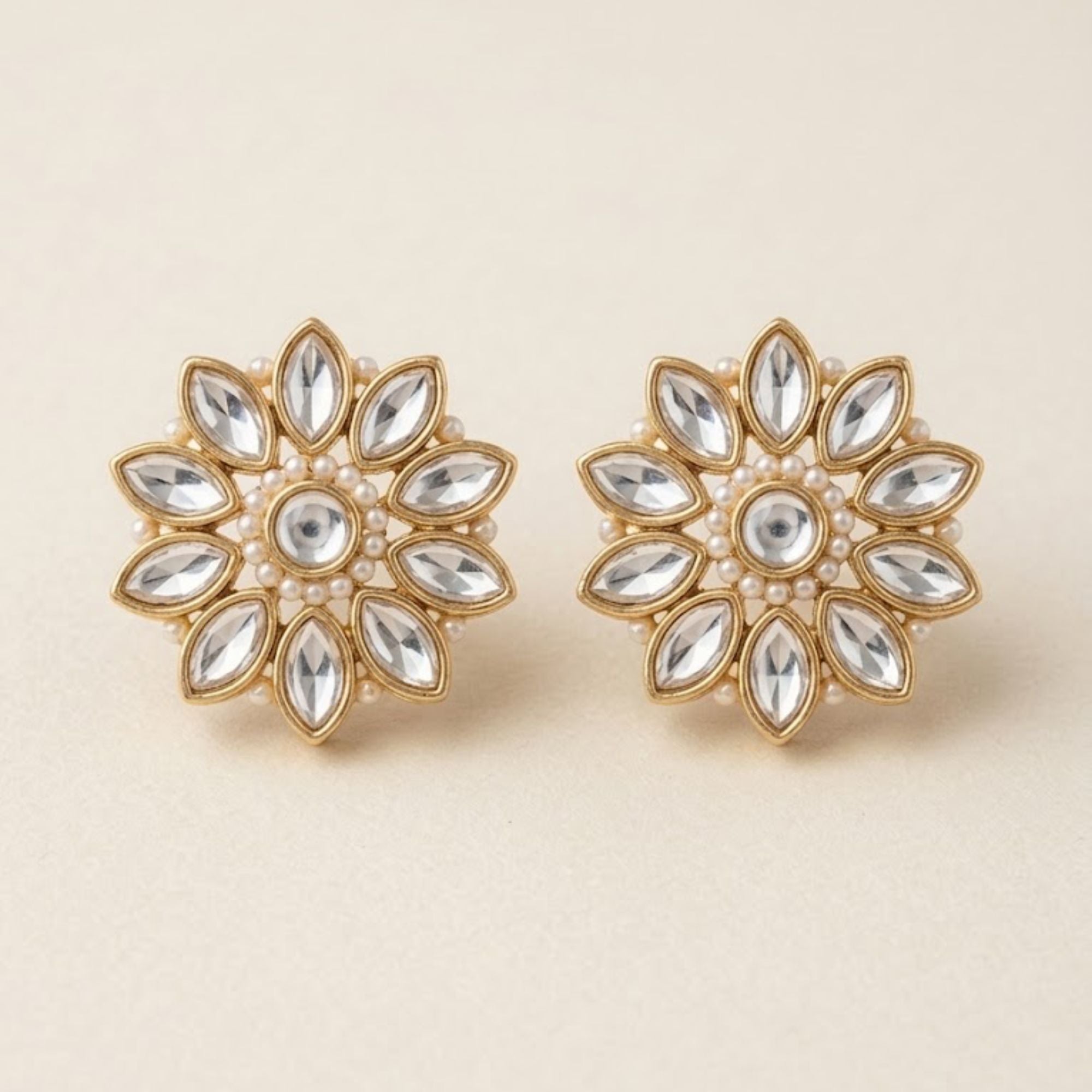 Sunflower Kundan Studs
