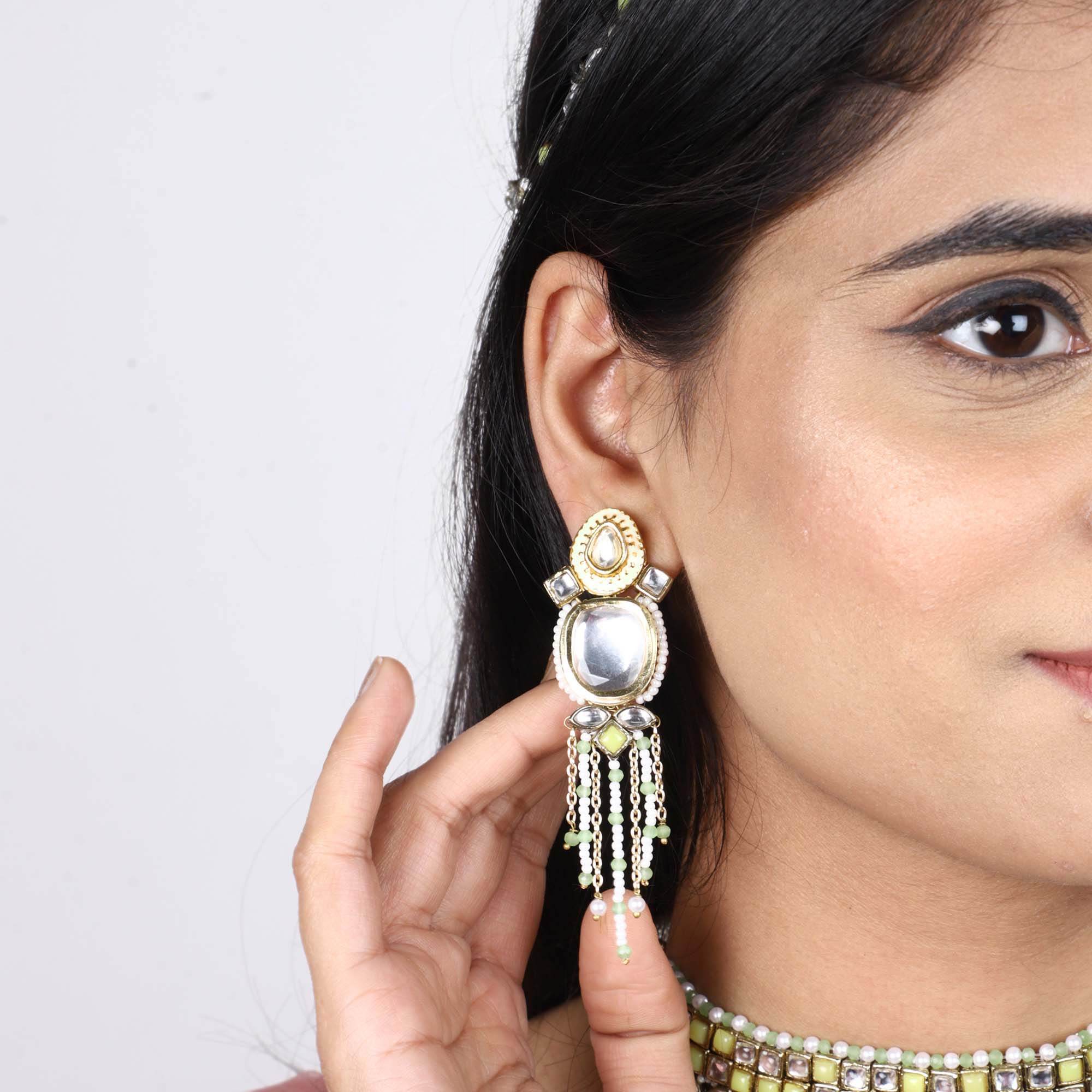 Minty Winty Full Set With Necklace, Earrings, Hathphool, Maangtikka & Waistbelt - BeAbhika.com