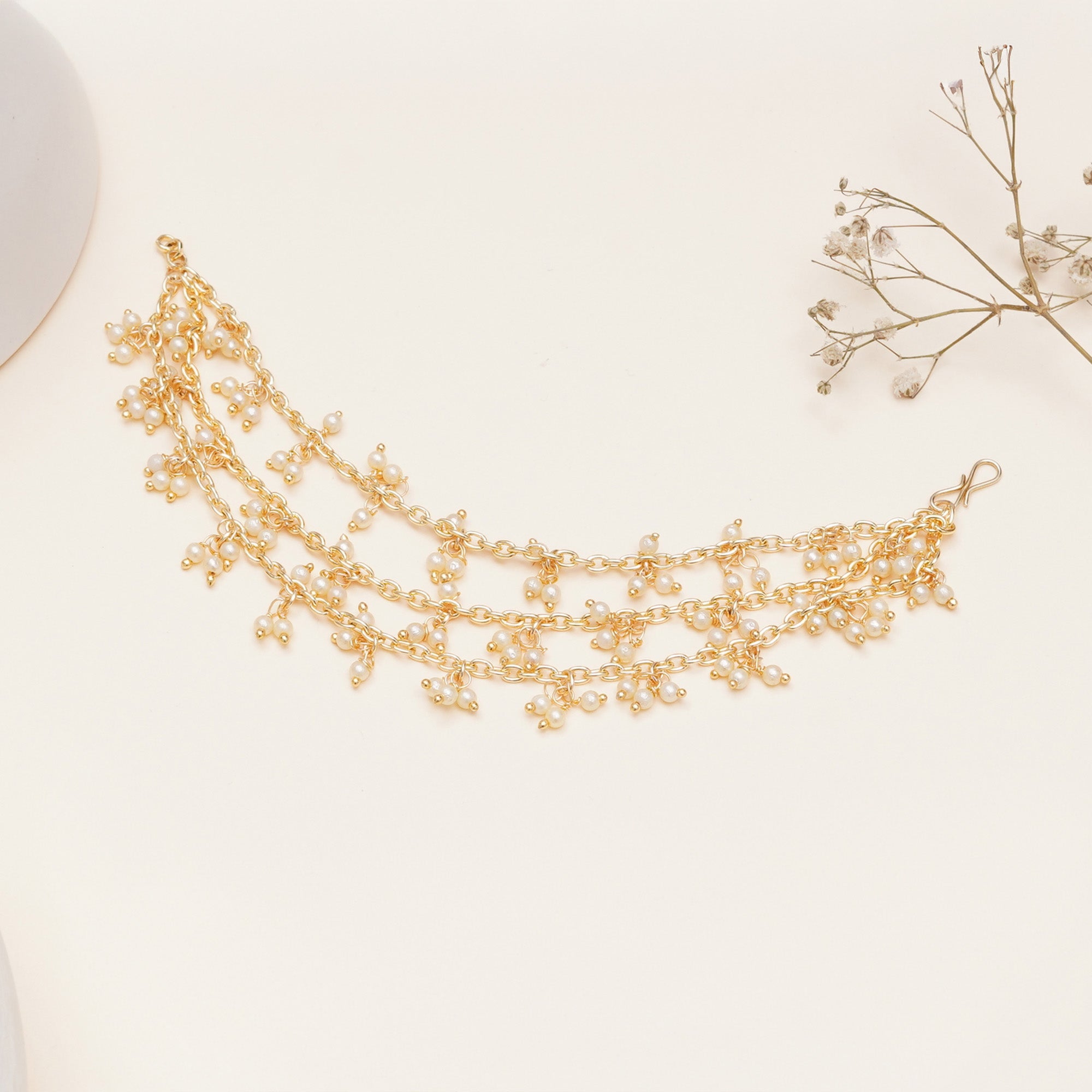 Pearl Cluster Layered Hair Chain
