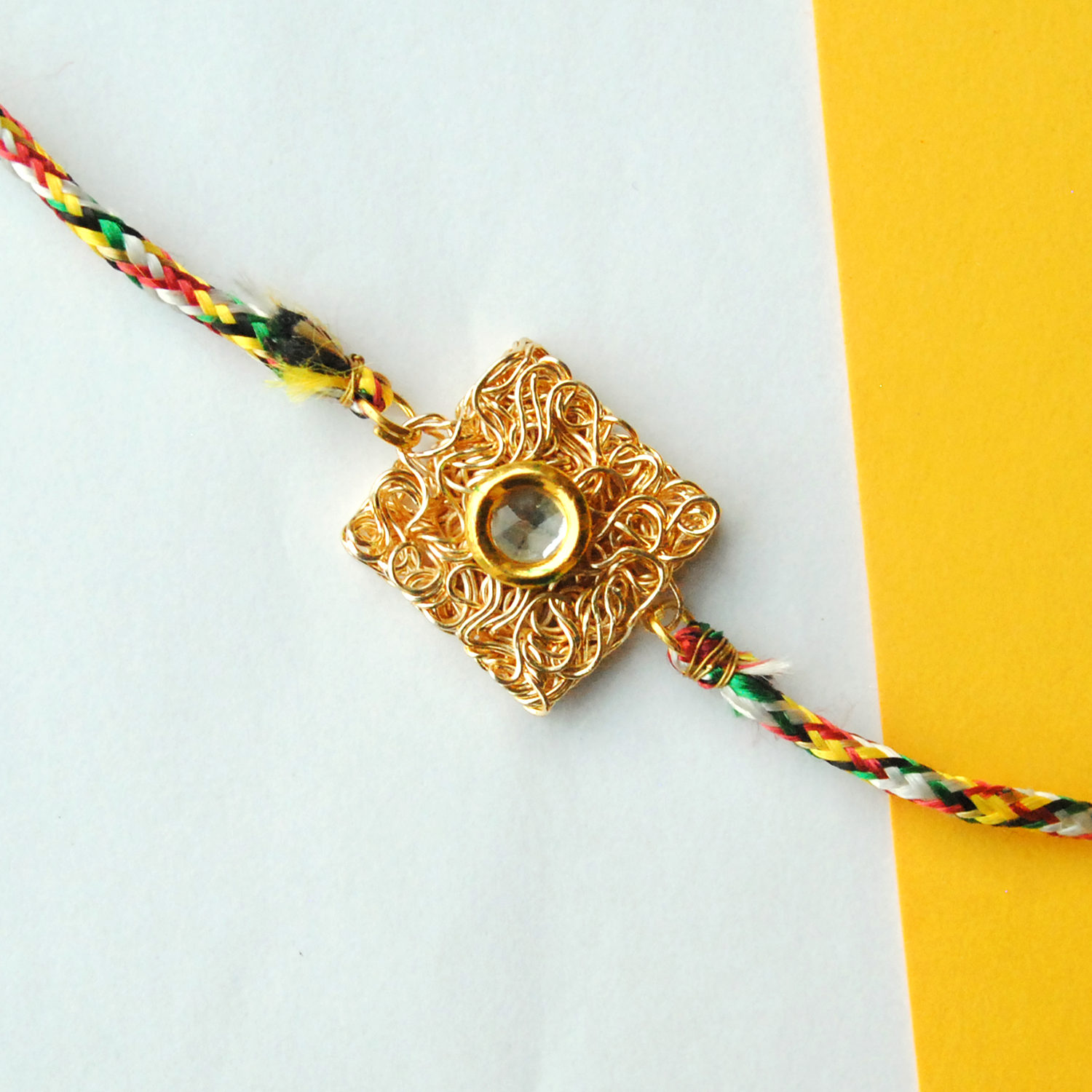 Set Of 3 Mesh Rakhi Combo