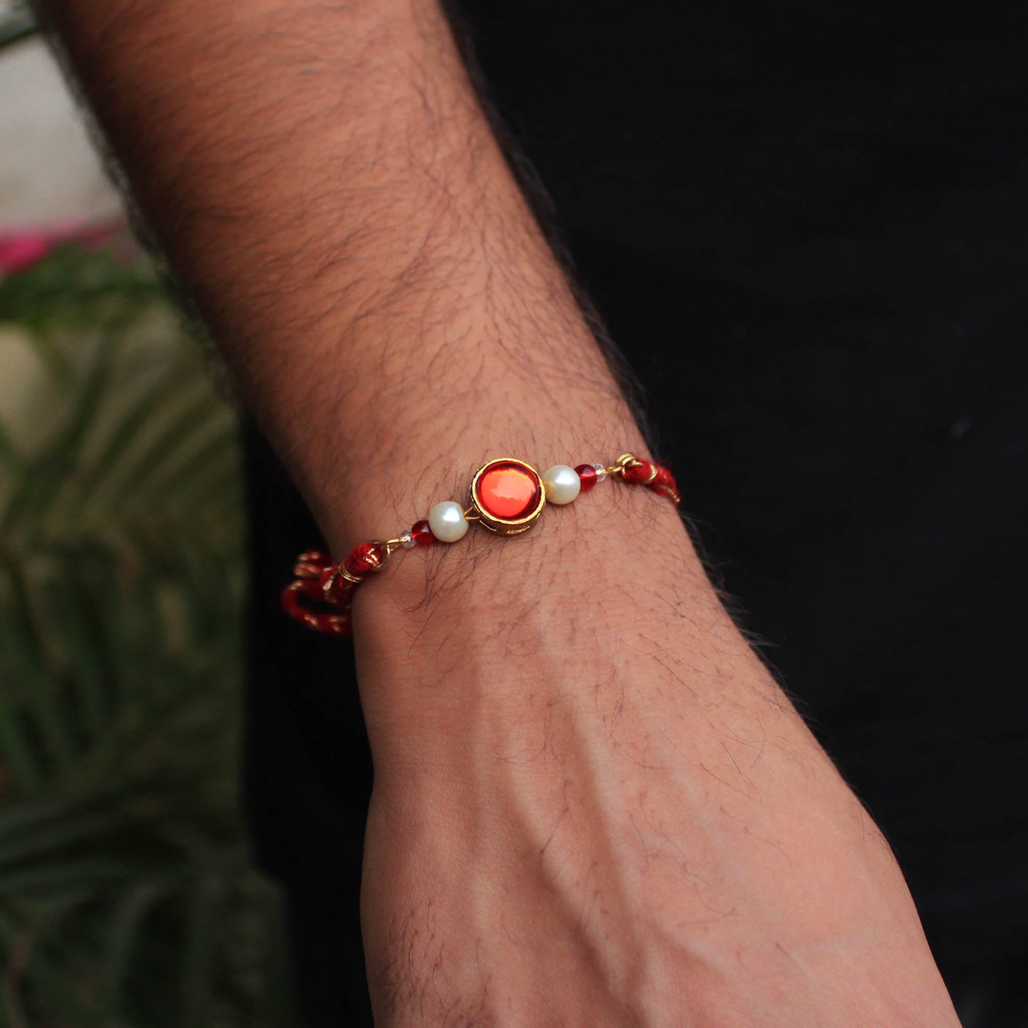 Set Of 3 Kundan Rakhi Combo
