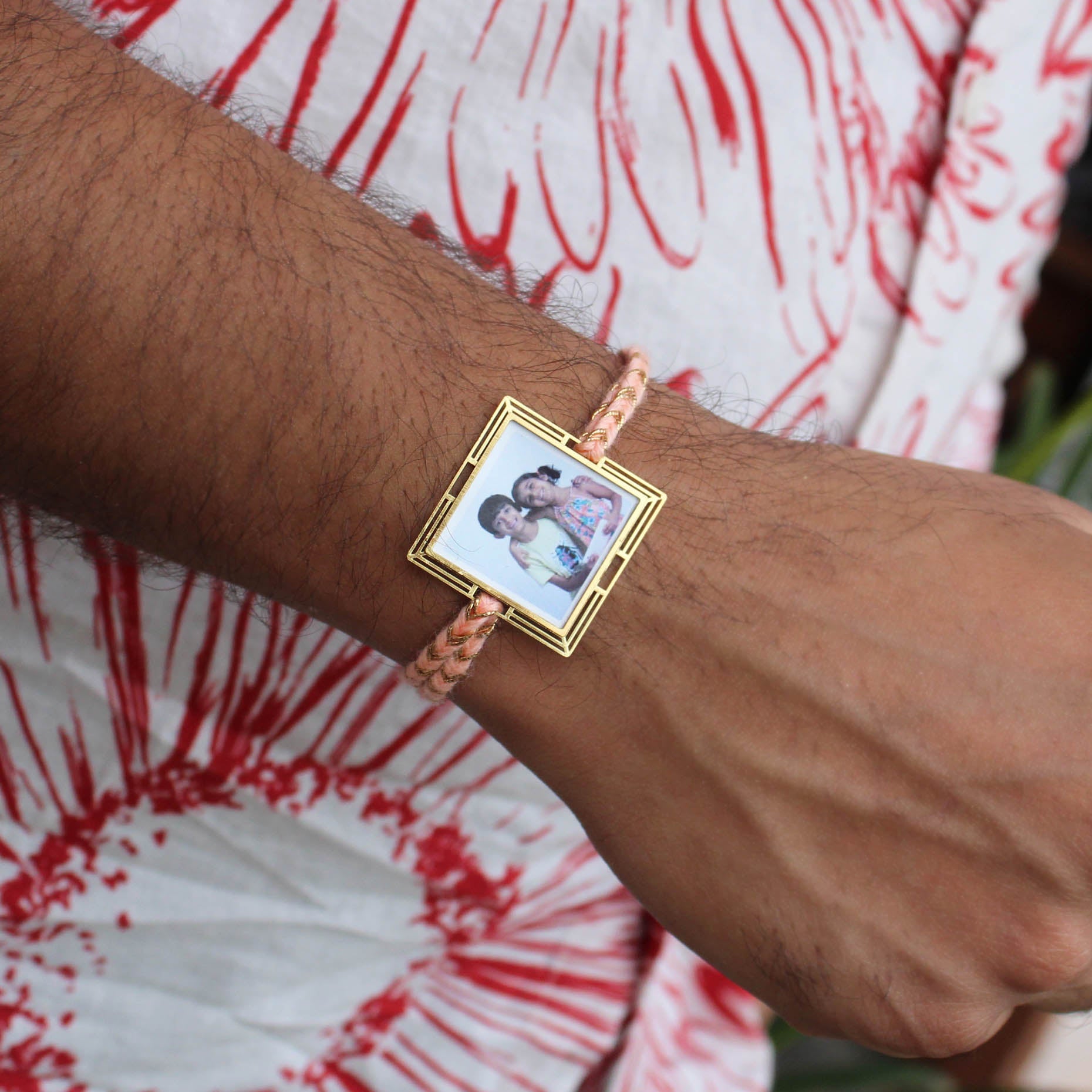 BeAbhika Gold Tone Photo Frame Designer Unqiue Famous Rakhi Lightweight Easy To Tie Rakhi Available At Best Price In India Online COD Available Send Rakhi To Brother Small Brother Big Brother Younger Brother Send Rakhi Abroad With Roli Chawal Capsules