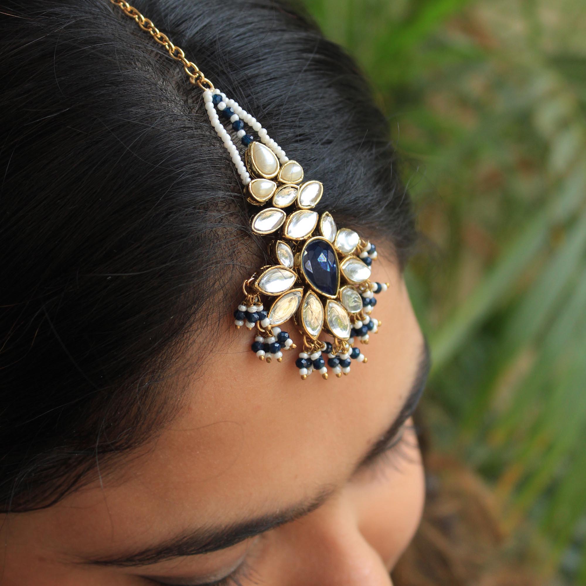 Floral Grace Kundan Maang Tikka