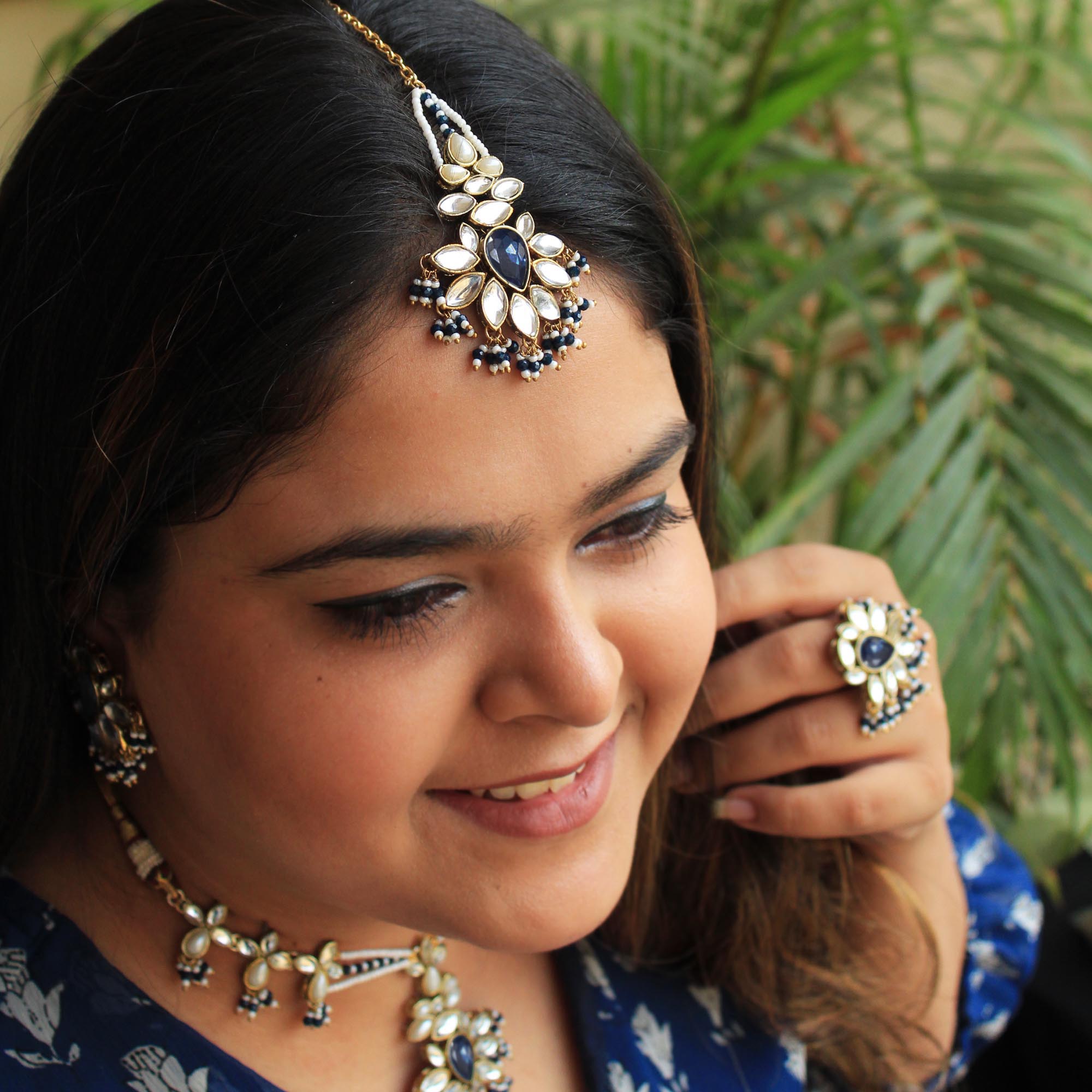 Floral Grace Kundan Maang Tikka