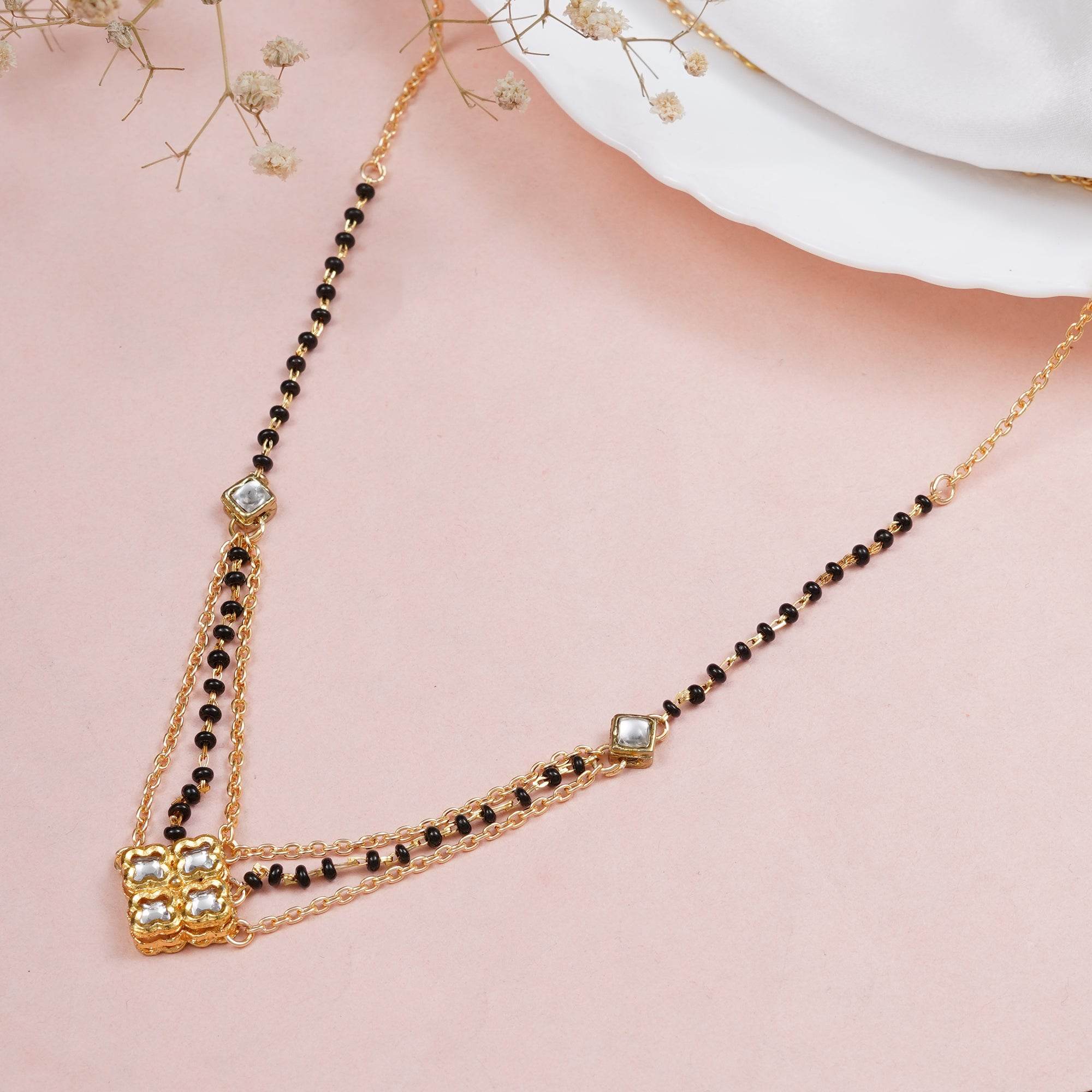 Quad Kundan Mangalsutra - BeAbhika.com