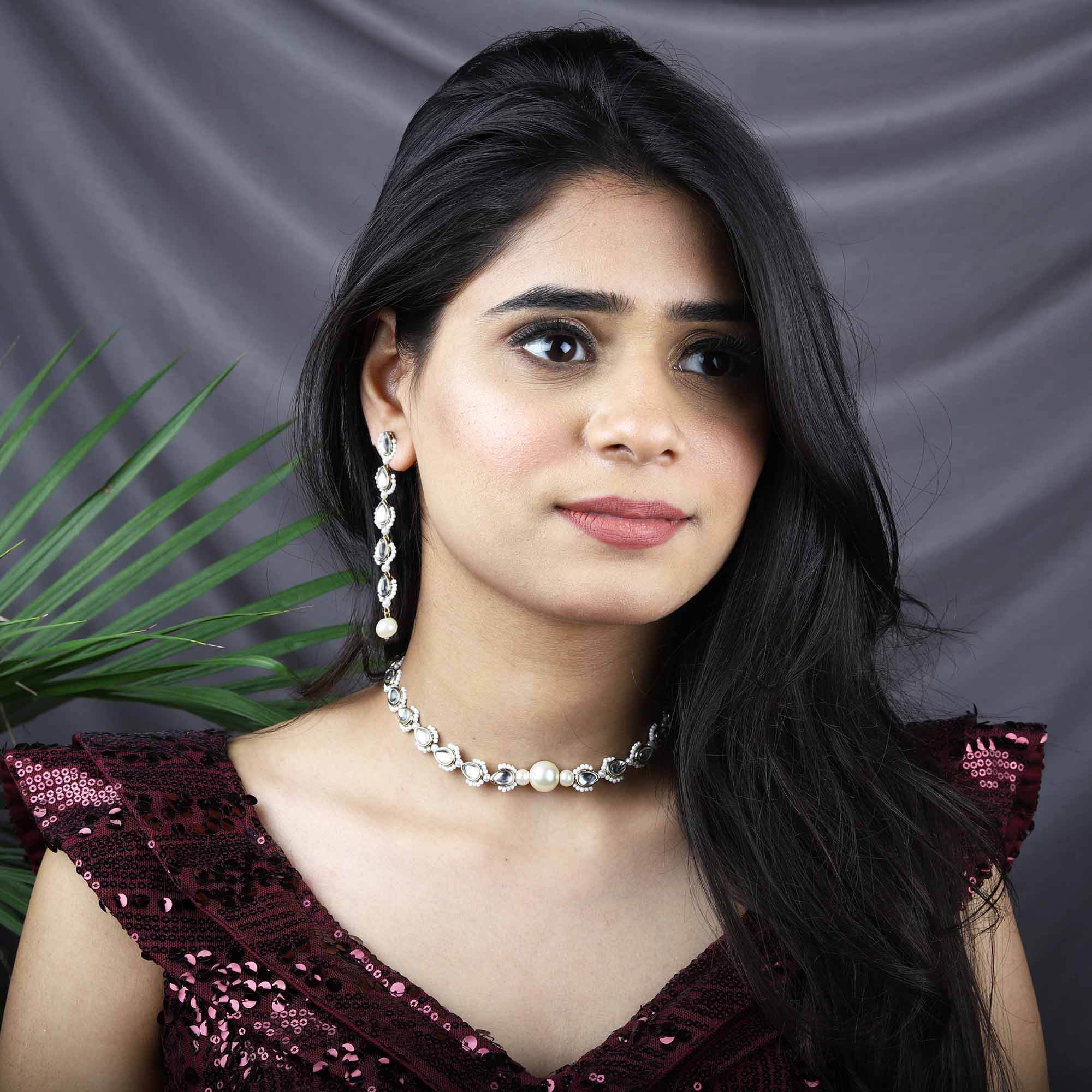 Pear Wear Full Set With Necklace And Earrings Set - BeAbhika.com